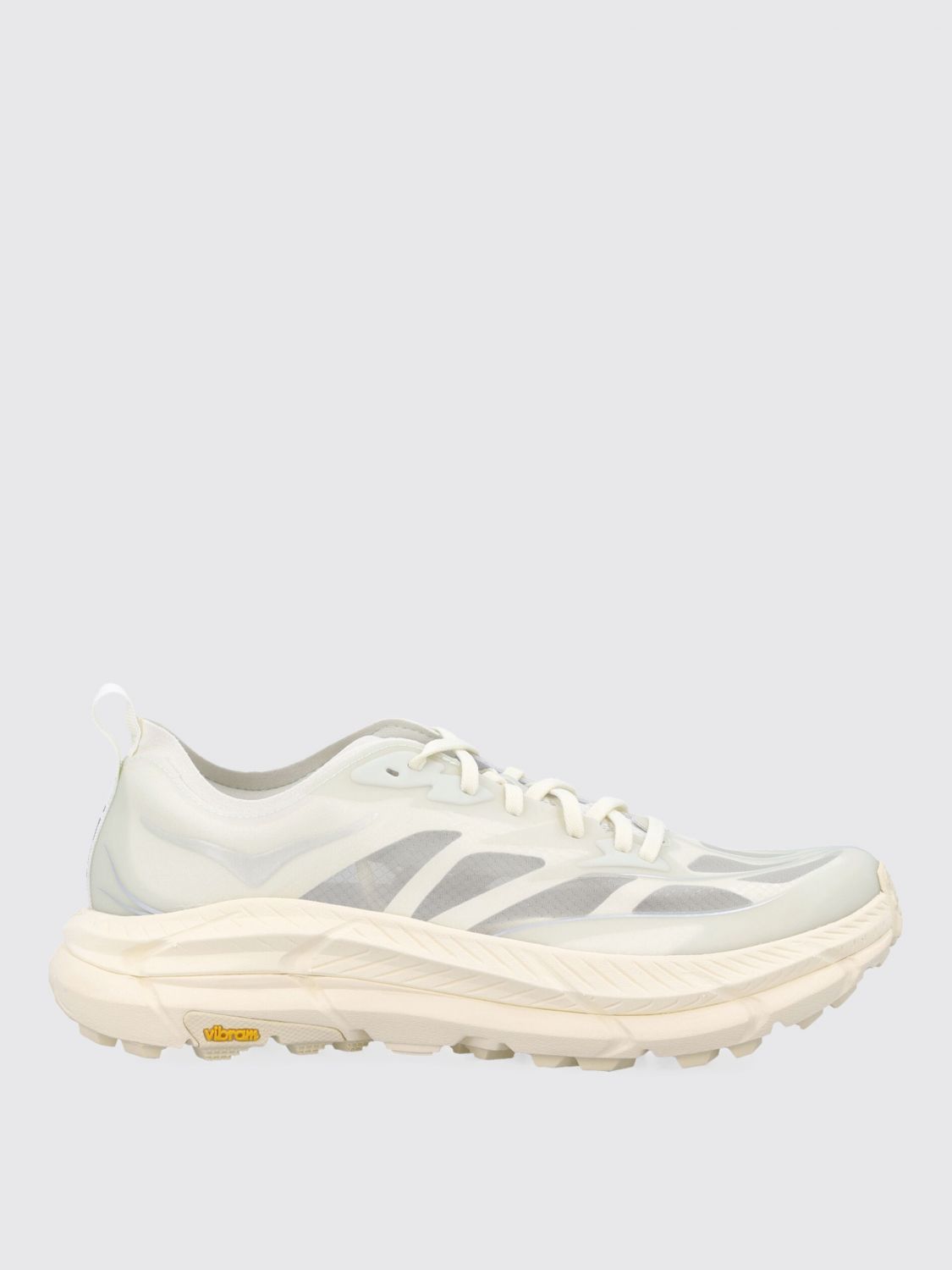 Hoka Off White Lace Up Sneakers In Gray