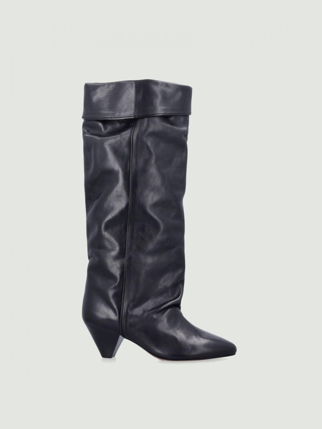 Isabel Marant Elita Knee-high Cone Heel Boots In Black