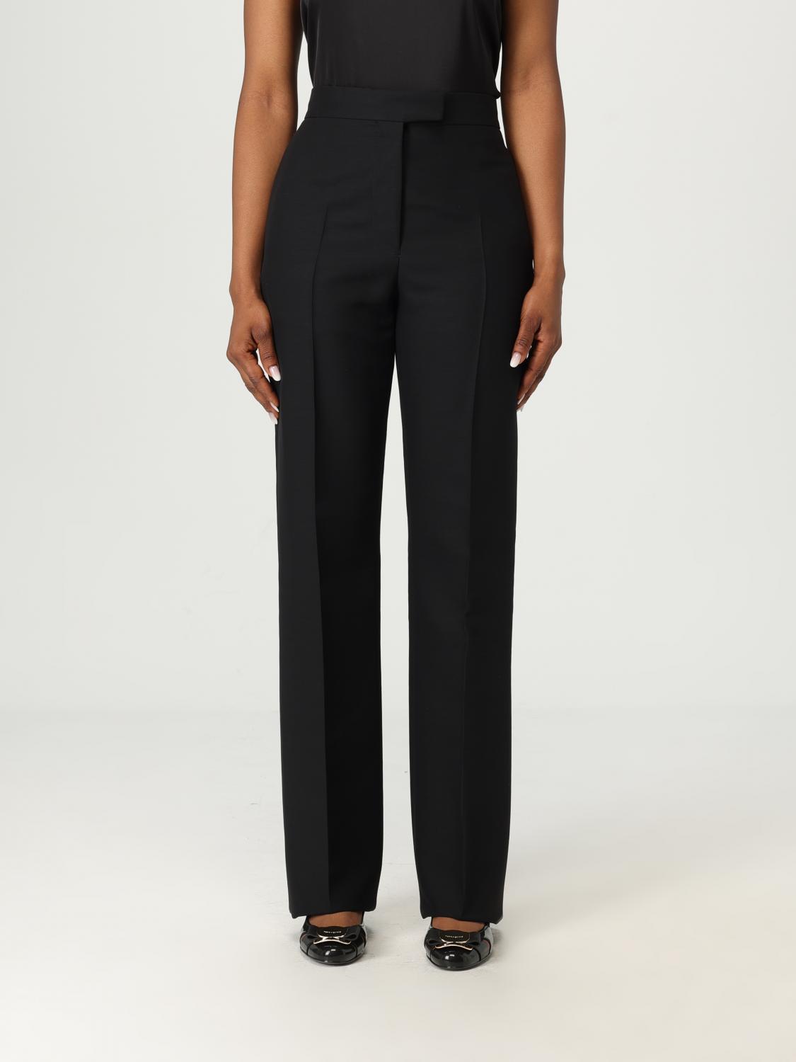 Ferragamo Black Wool Pant In Black