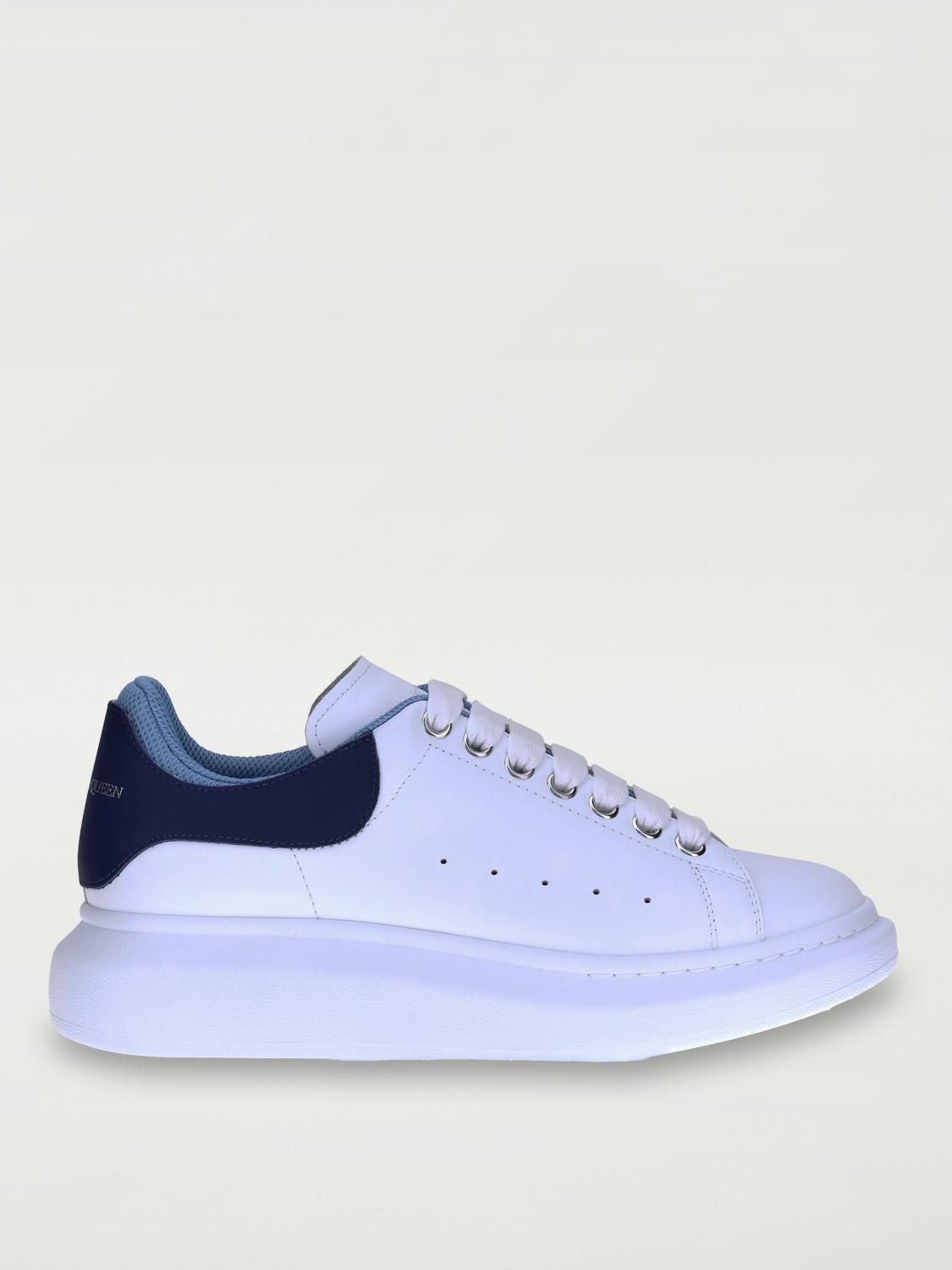 Alexander Mcqueen Leather Platform Sneakers Perforated Detailing In White