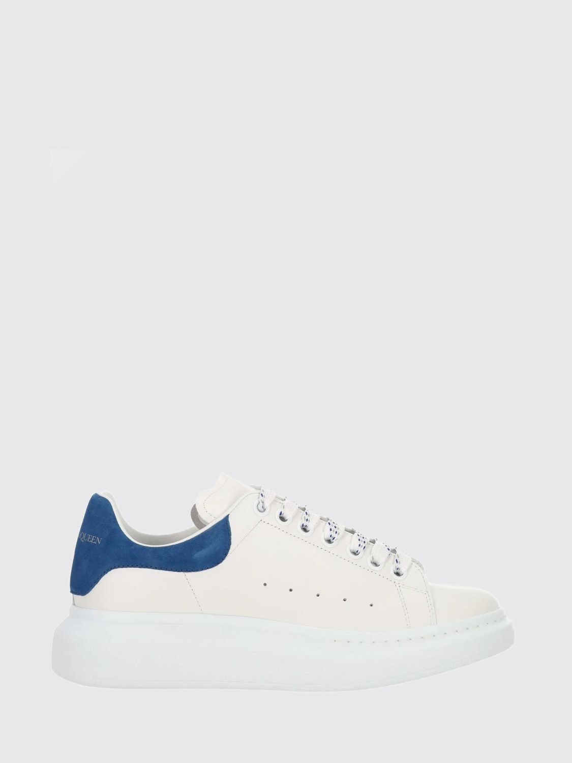 Alexander Mcqueen Oversized Leather Sneakers Detail Contrasting In White