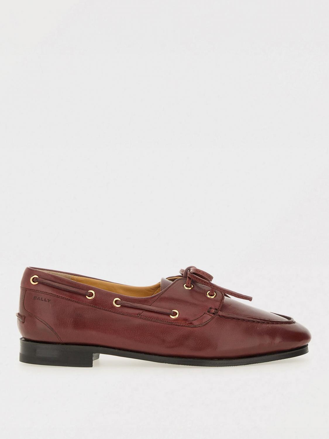 Bally Moccasin Plume With Polished Leather Upper And Decorative Bow In Black