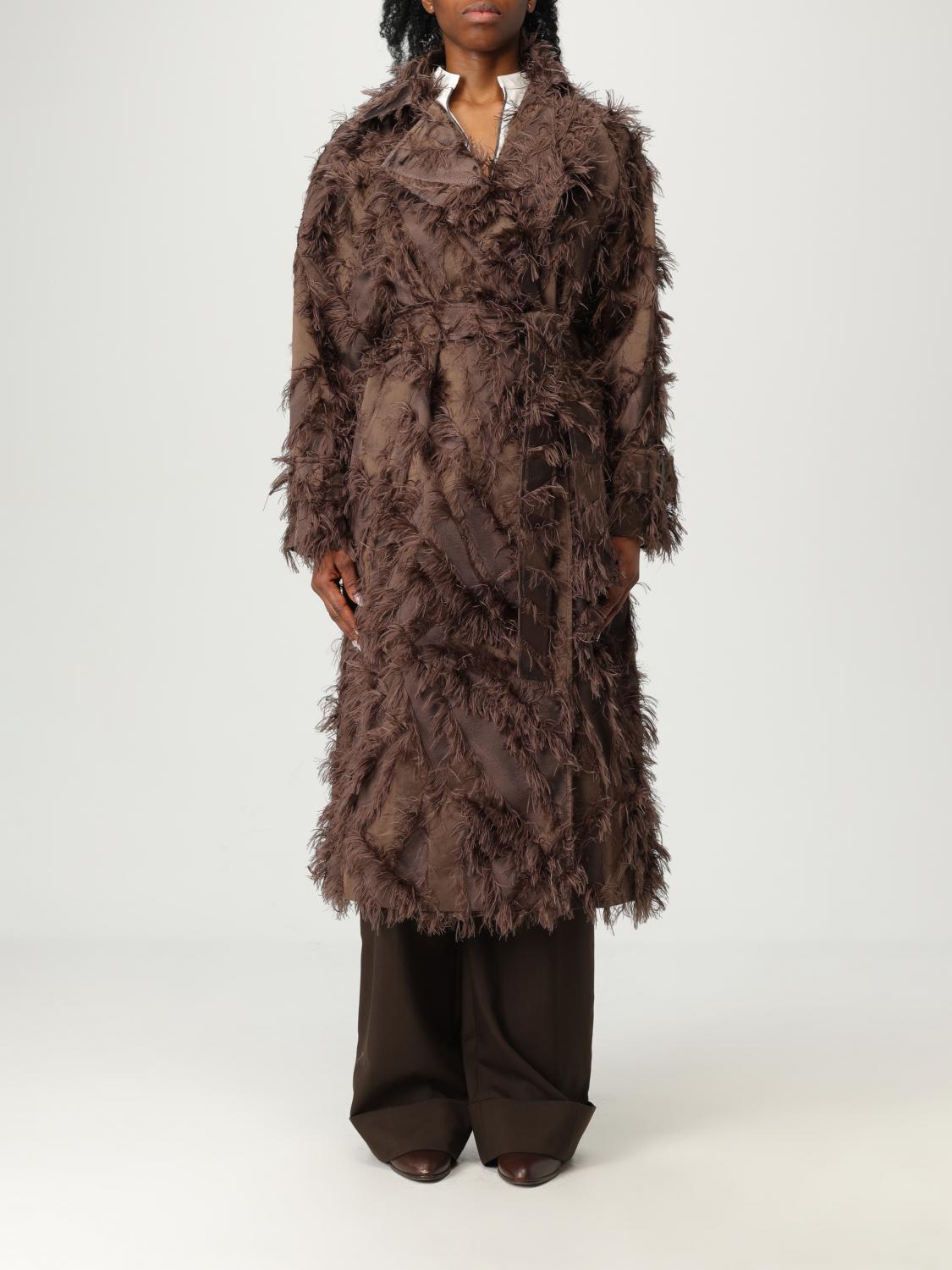 Brunello Cucinelli Dracaena Fil Coupé Coat In Brown