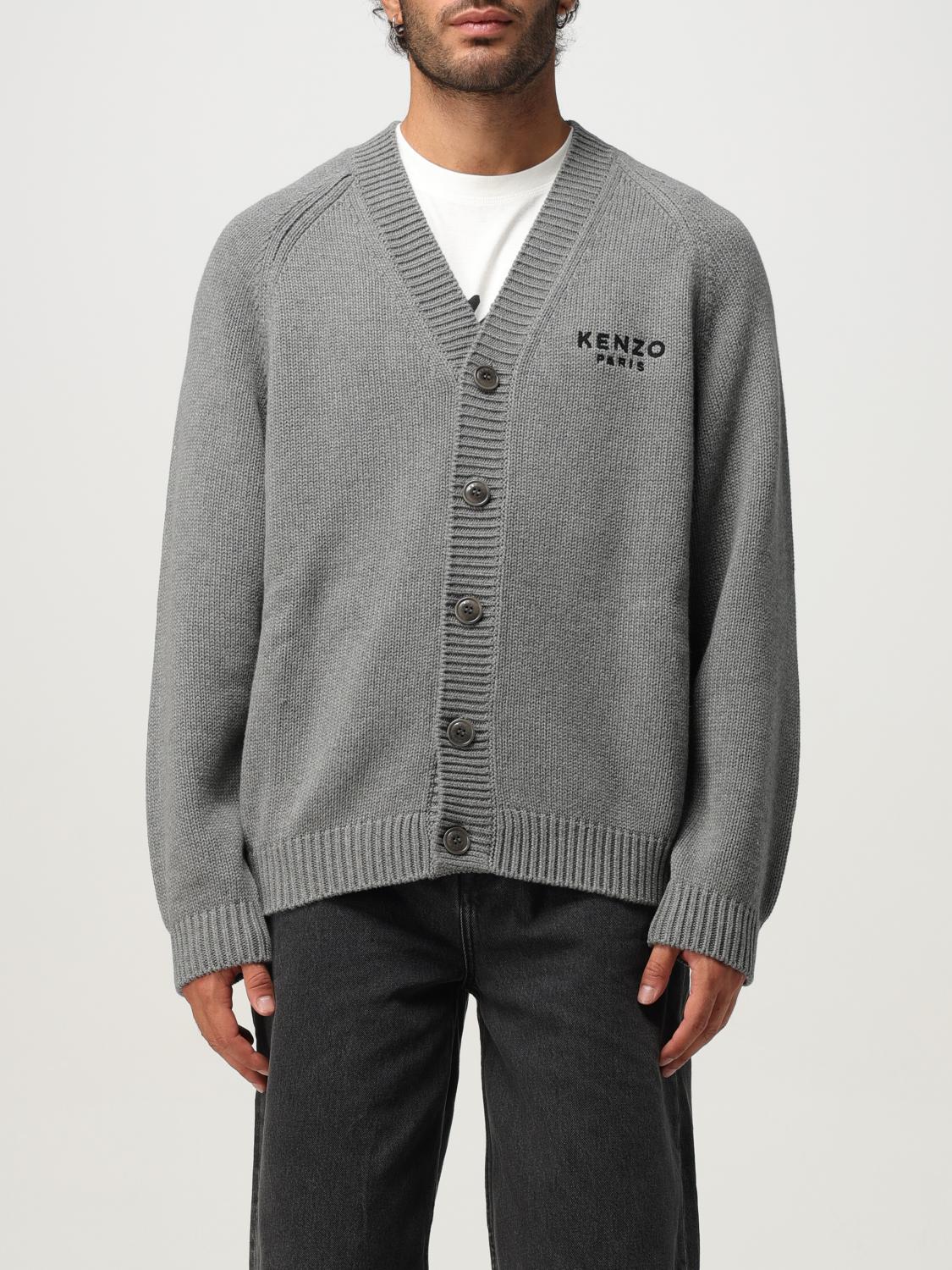 Kenzo Boke Flower Cardigan In Gray