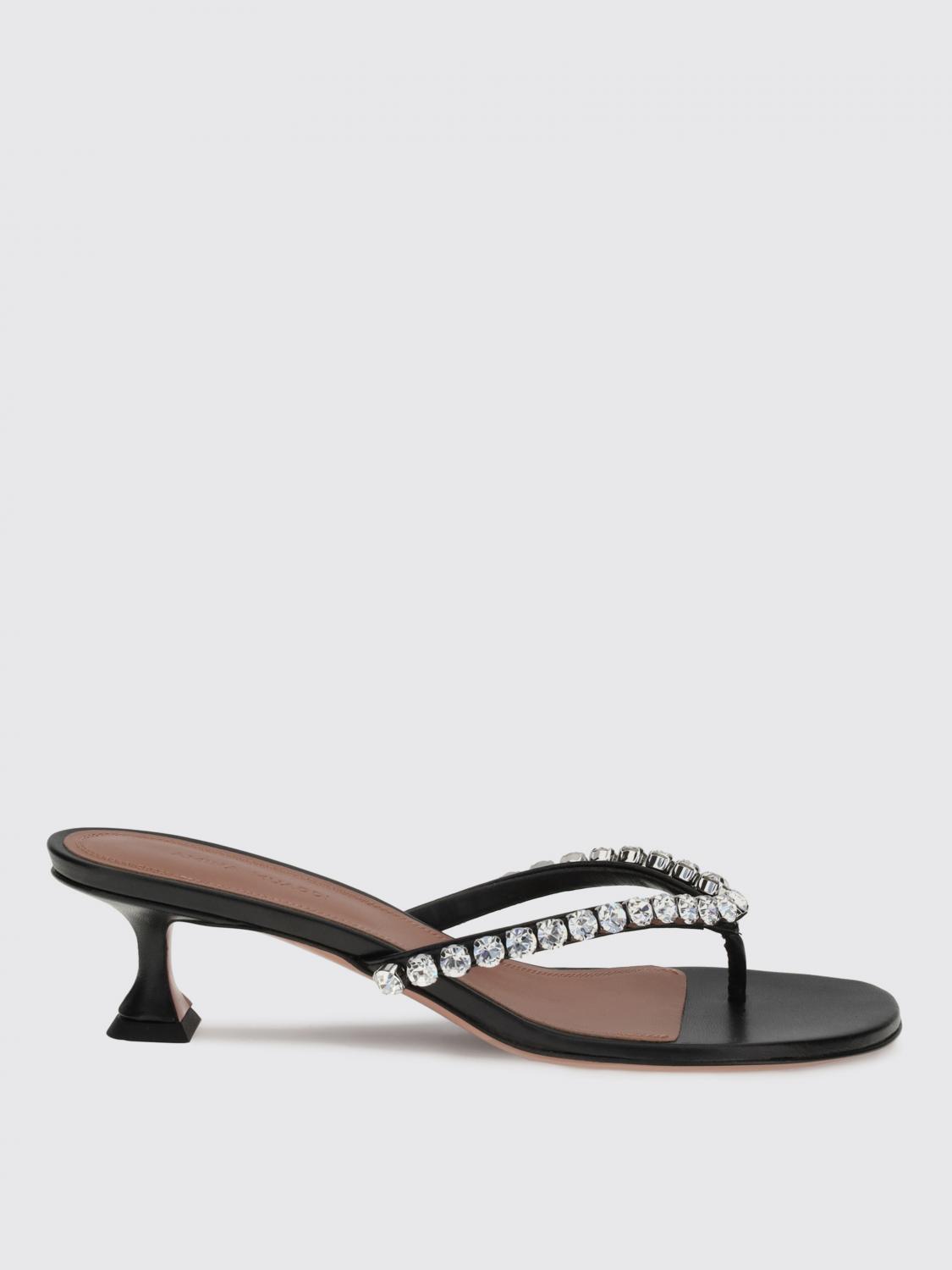 Amina Muaddi Flip-flop High-heeled Sandals In Black