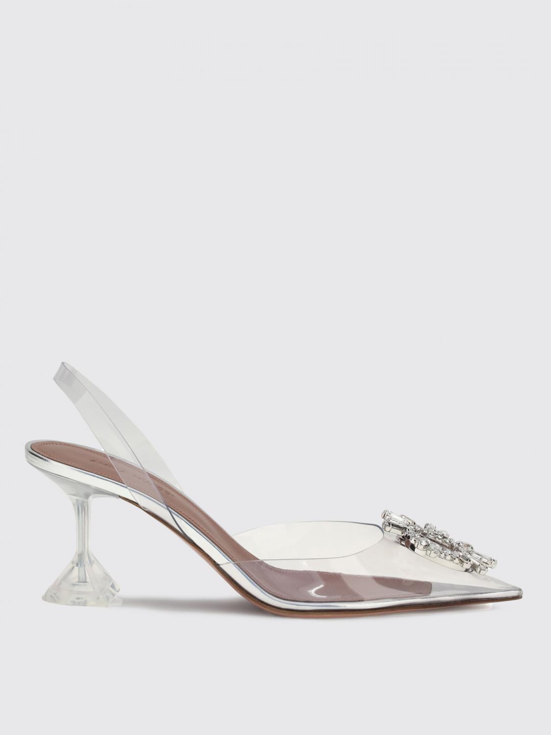 Amina Muaddi Shoes Woman Color Transparent In Transparent