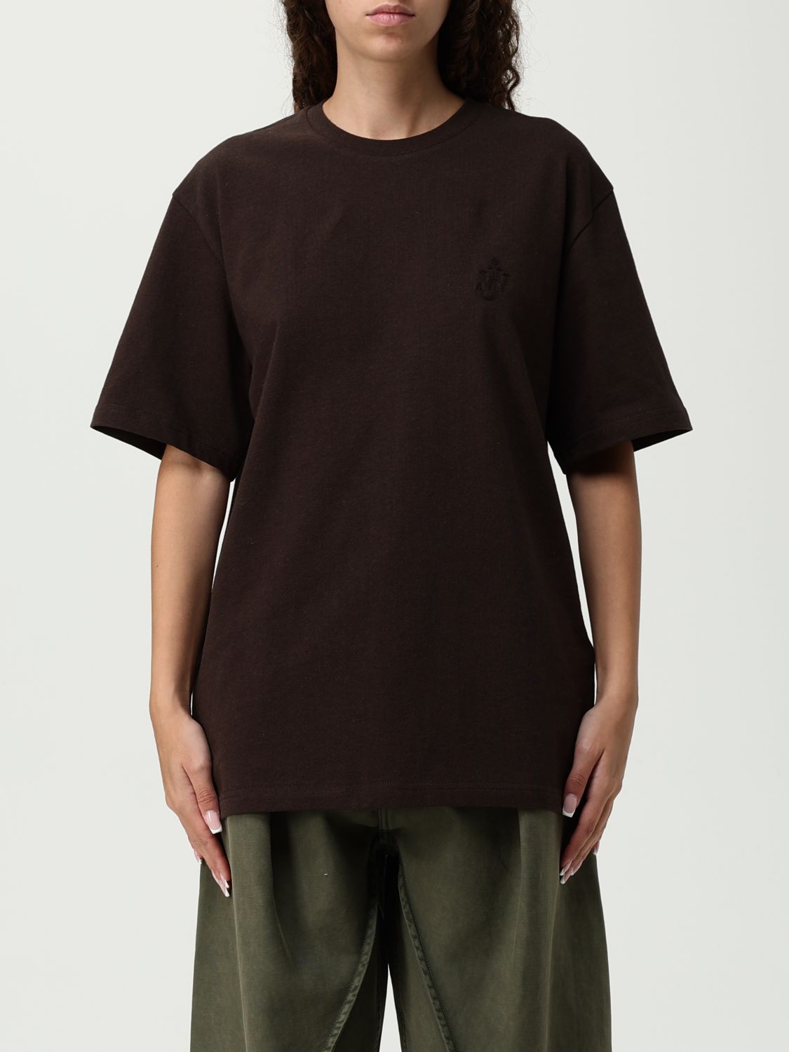 Jw Anderson T-shirt  Woman Color Black In Brown