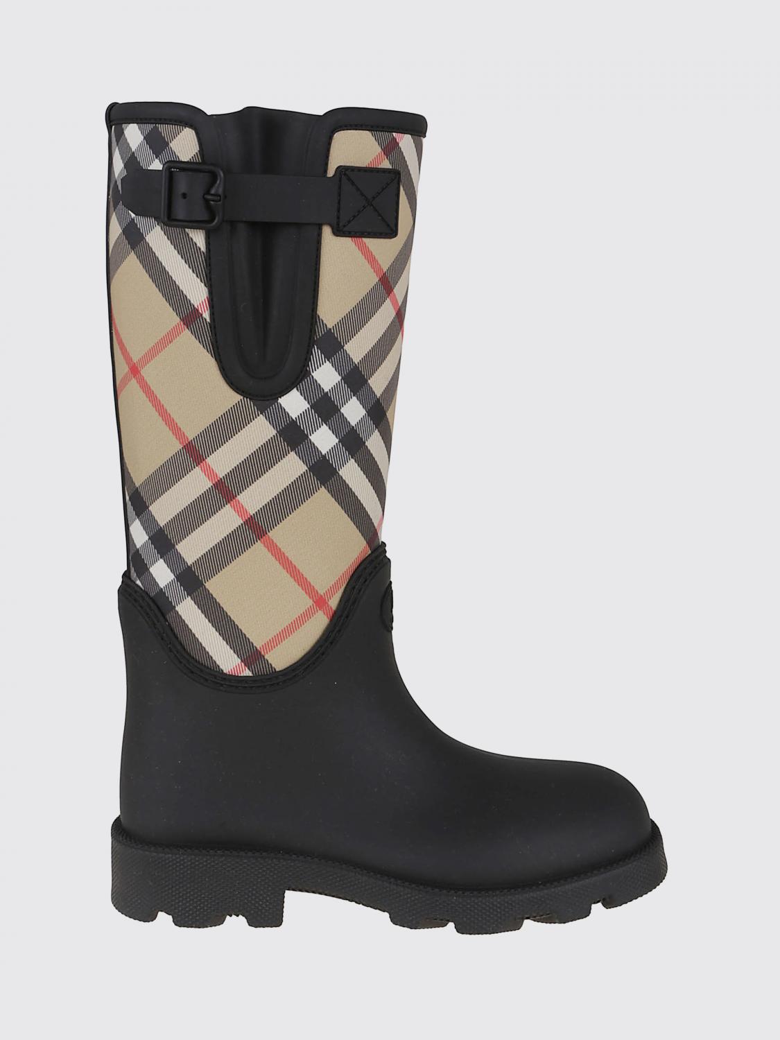 Burberry Rubber Marsh Checked Nylon And Rubber Rain Boots In Multi