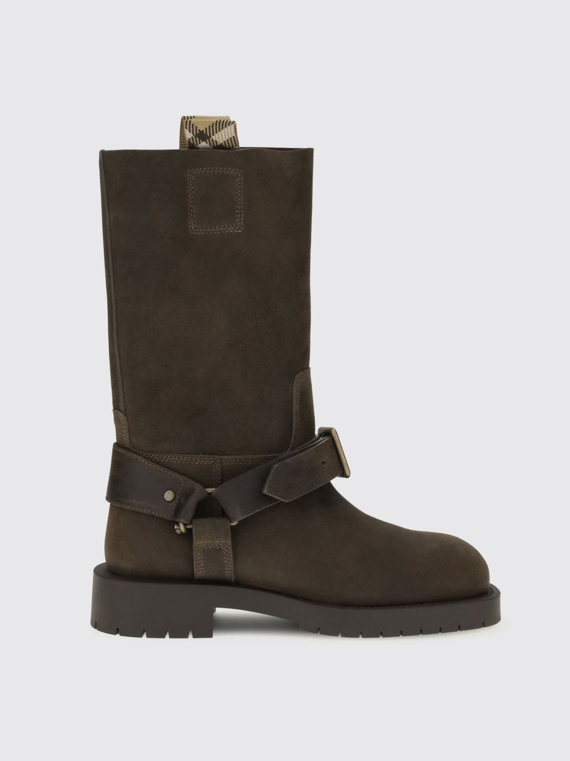 Burberry Soft Saddle Suede Knee-high Boots In Green