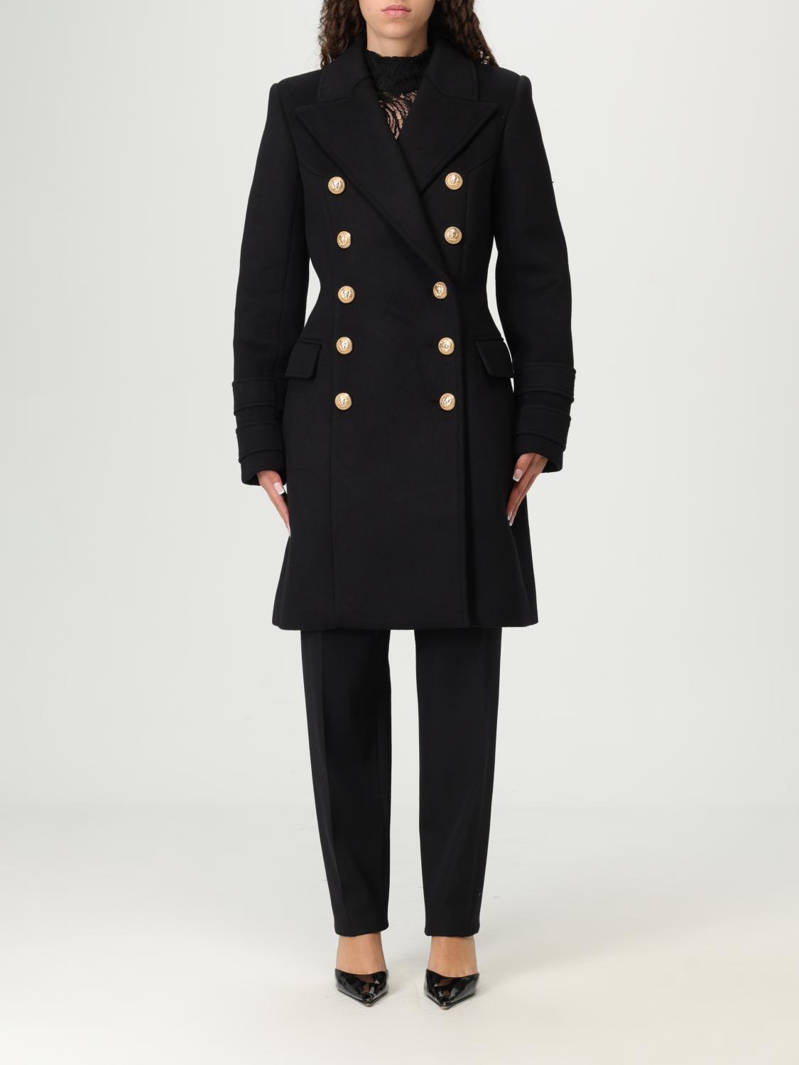 Balmain 10 Buttons Coat In Virgin Wool And Cashmere Women In Black