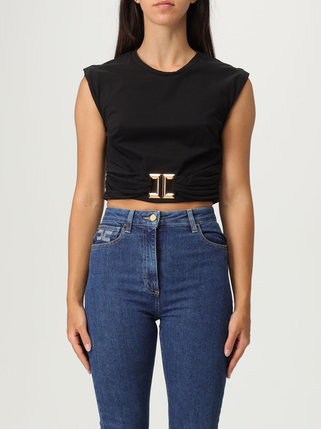Elisabetta Franchi T-shirt Woman Color Black In Black