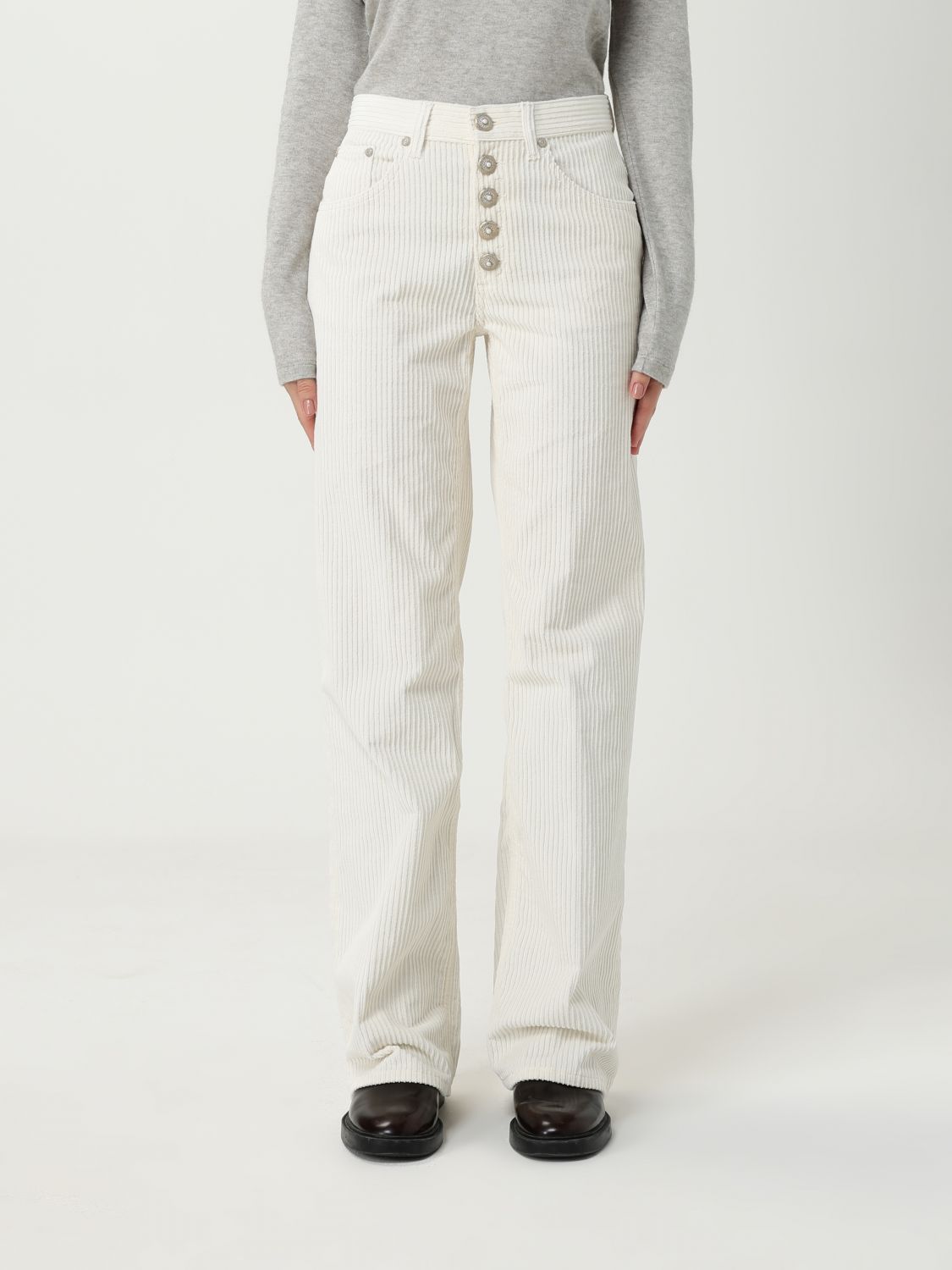Dondup Pants  Woman Color Cream In White