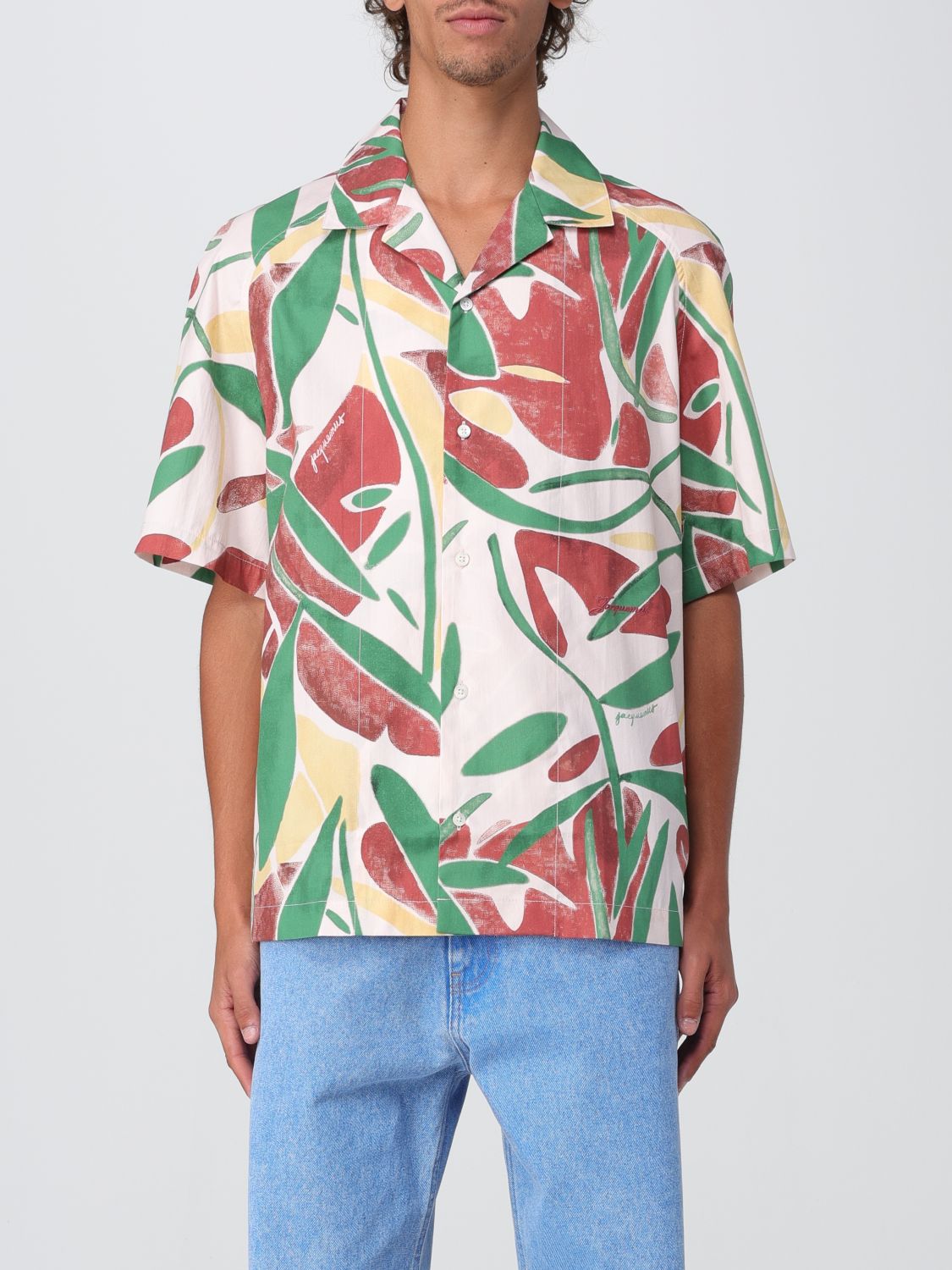 Jacquemus Fonccio Cotton Shirt With Abstract Vegetable Print In Multi