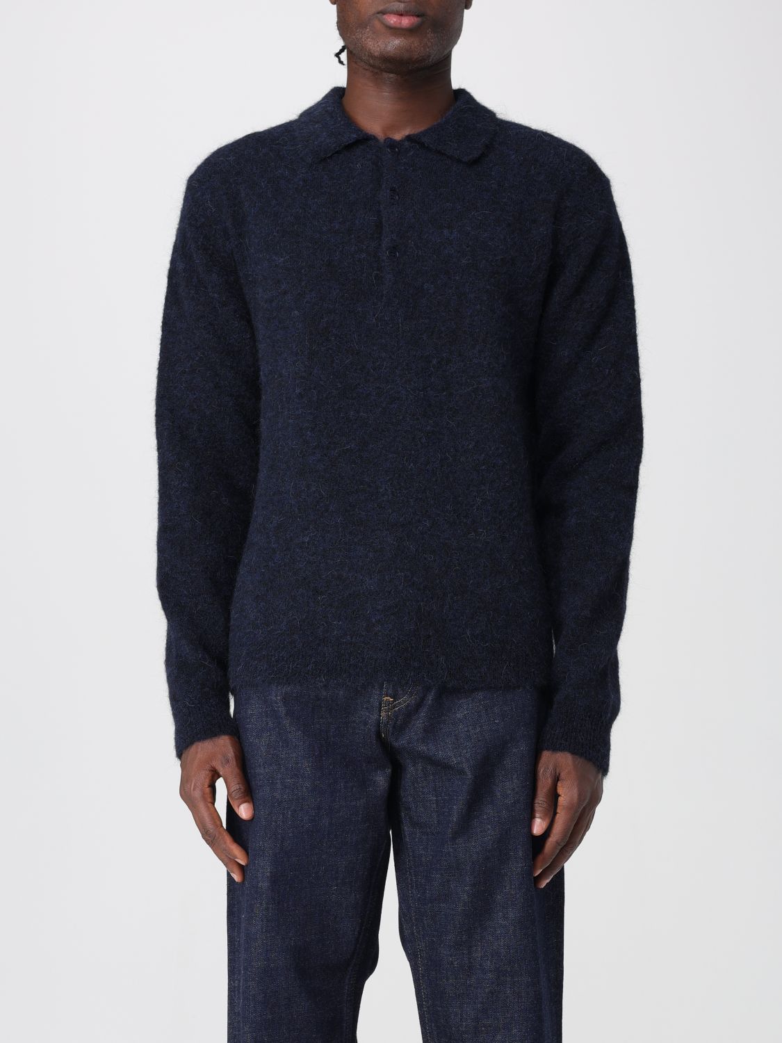Sunflower Long Sleeves Wool Sweater In Blue