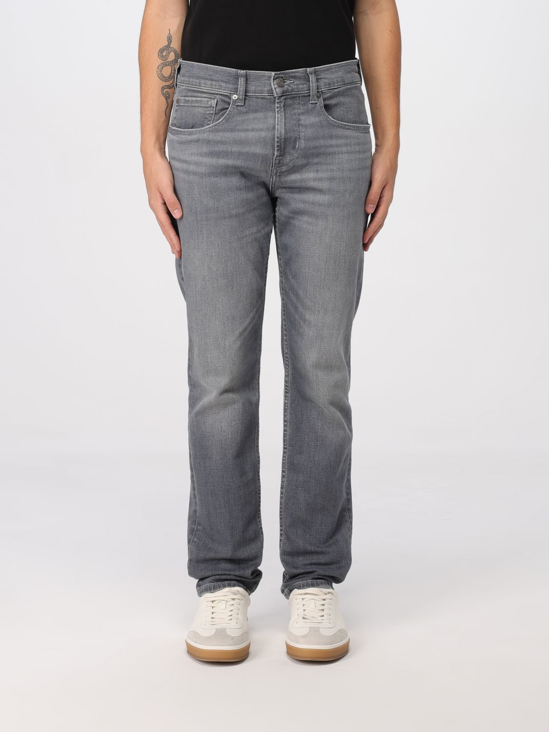 7 For All Mankind Squiggle Slim Fit Pants In Gray