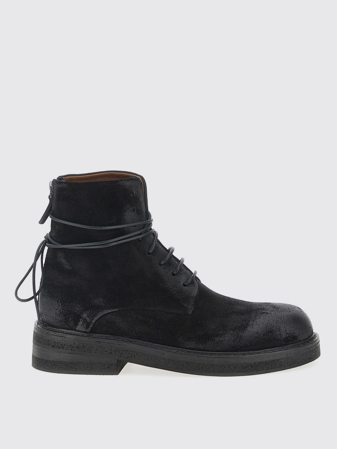 Marsèll Wrap Ankle Round Toe Textured Boots In Black