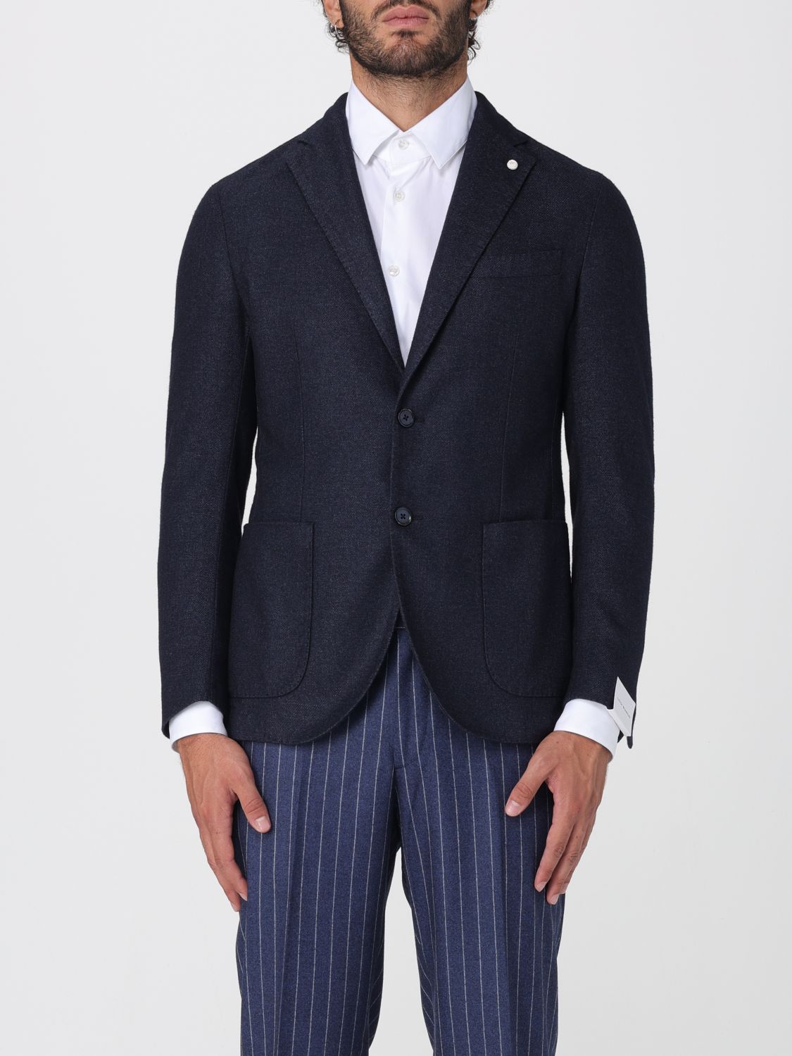 Luigi Bianchi Blazer Men Color White In Blue