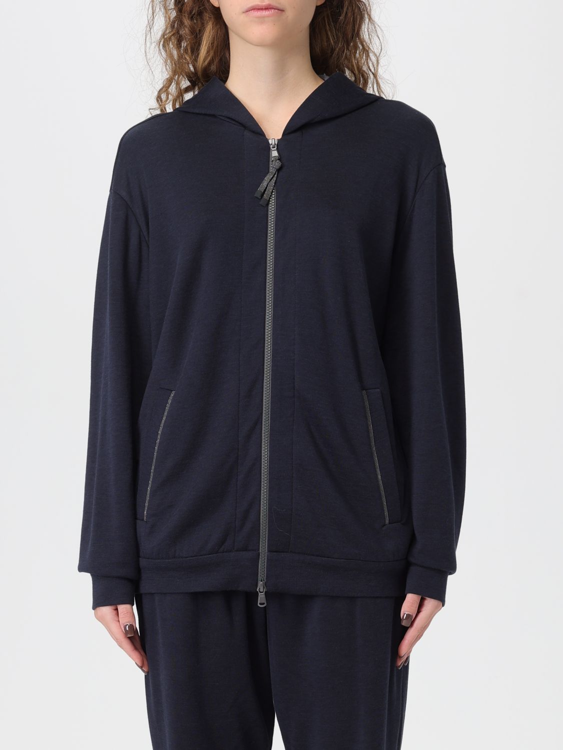 Brunello Cucinelli Sweatshirt  Woman Color Blue In Blue