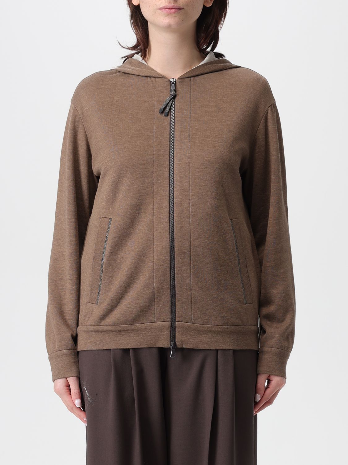 Brunello Cucinelli Sweatshirt  Woman Color Brown In Brown