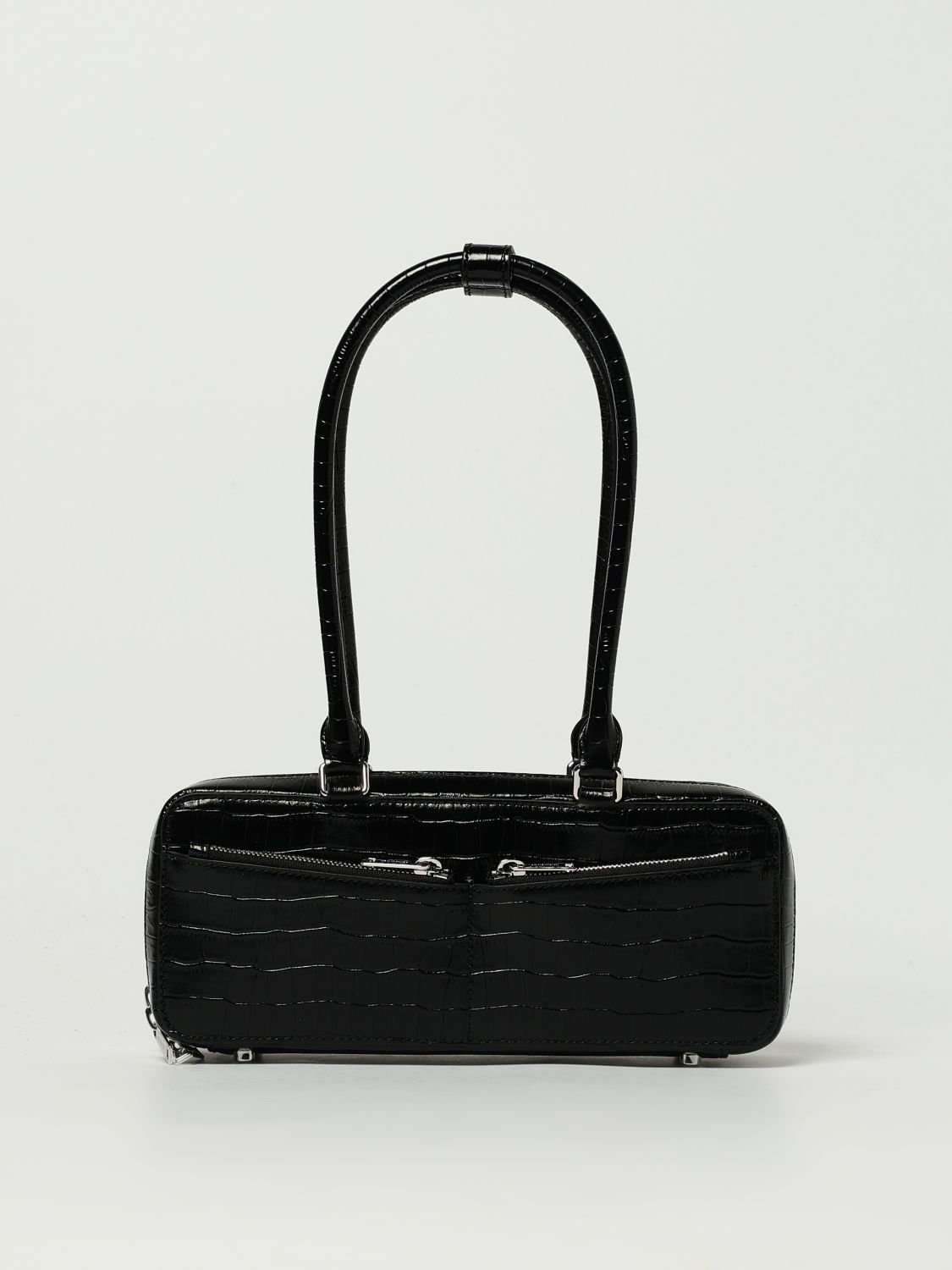 Self-portrait Crocodile-effect Shoulder Bag In Black
