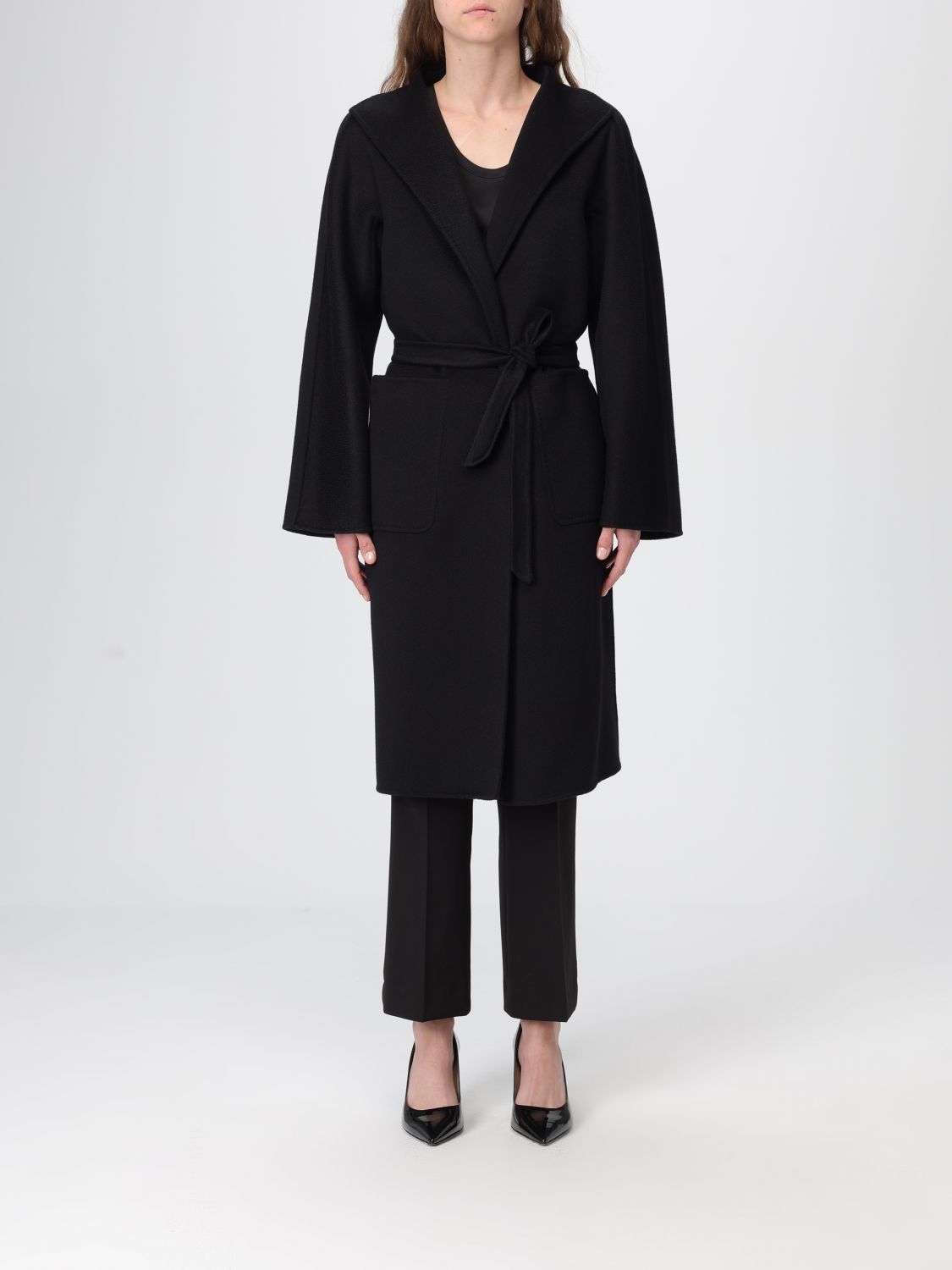 Max Mara Coat Woman Color Black In Black