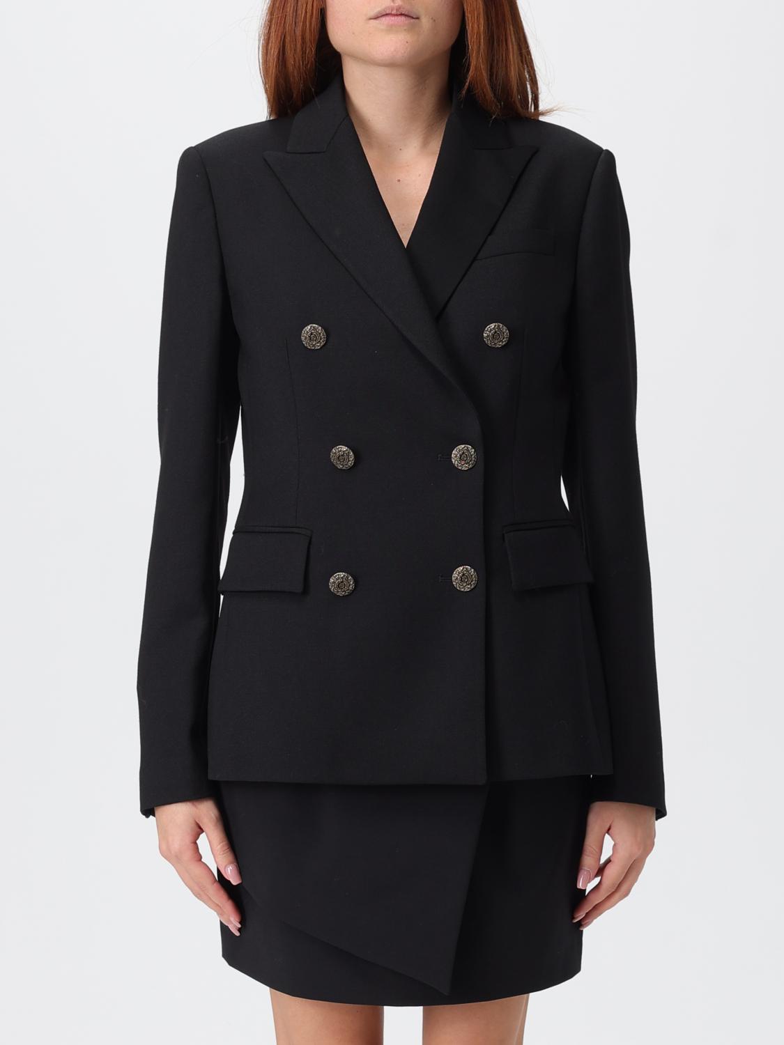 Dondup Tailored Double-breasted Nero Jacket With Sharp Lapels In Black