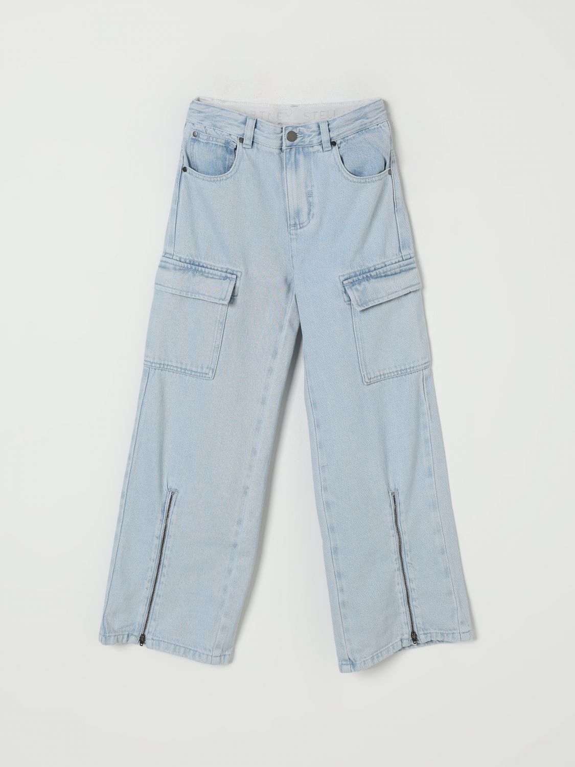 Stella Mccartney Cargo Pocket Zip-detail Trousers In Blue