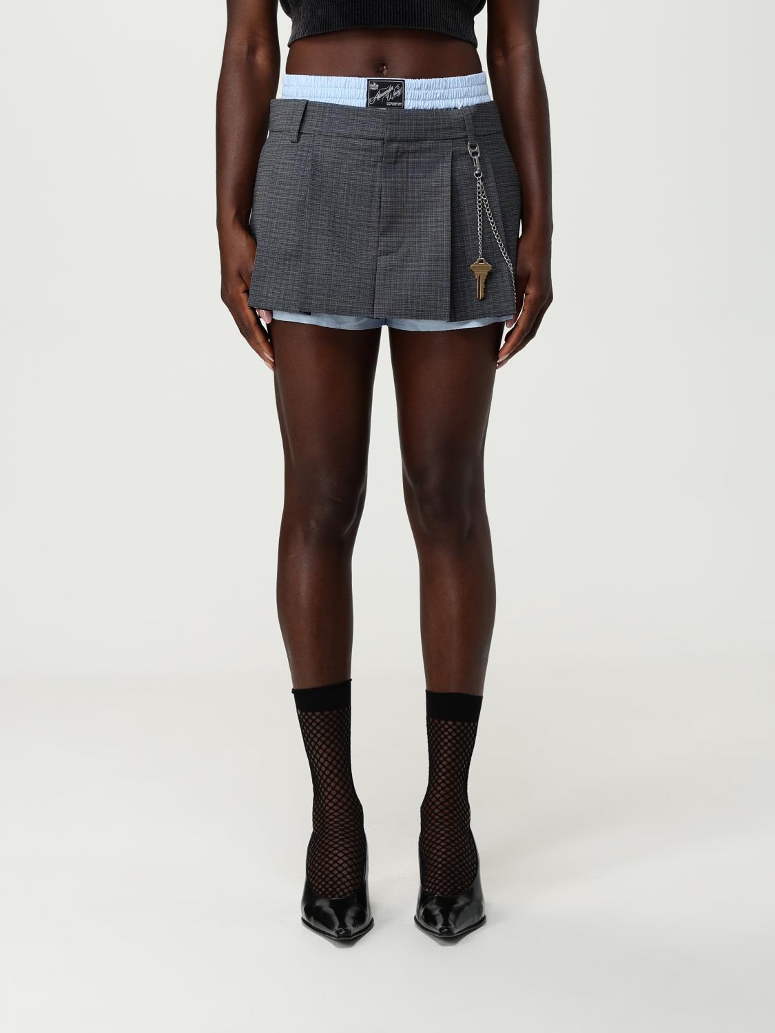 Alexander Wang Wool Blend Miniskirt In Black