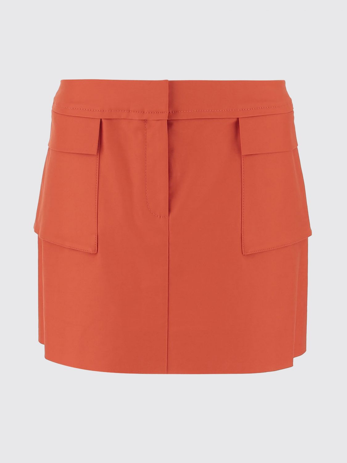 Tory Burch Stretch Cotton Skirt In Orange