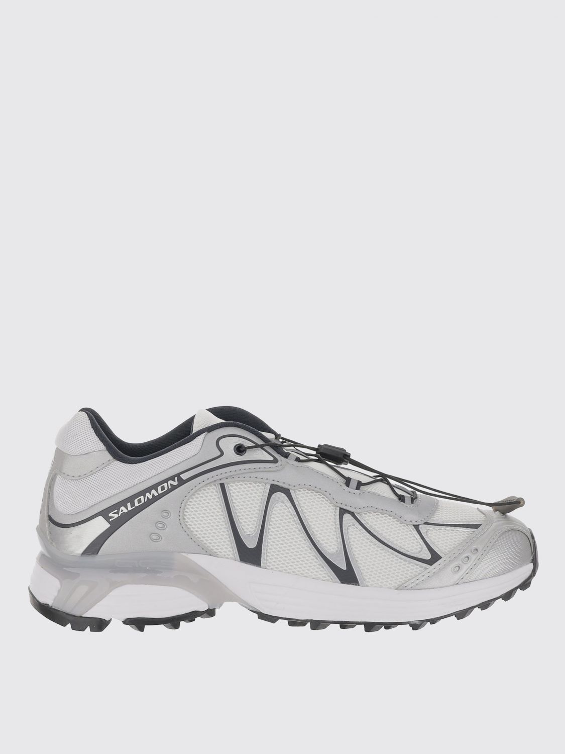 Salomon White Rubber Sneakers In Silver