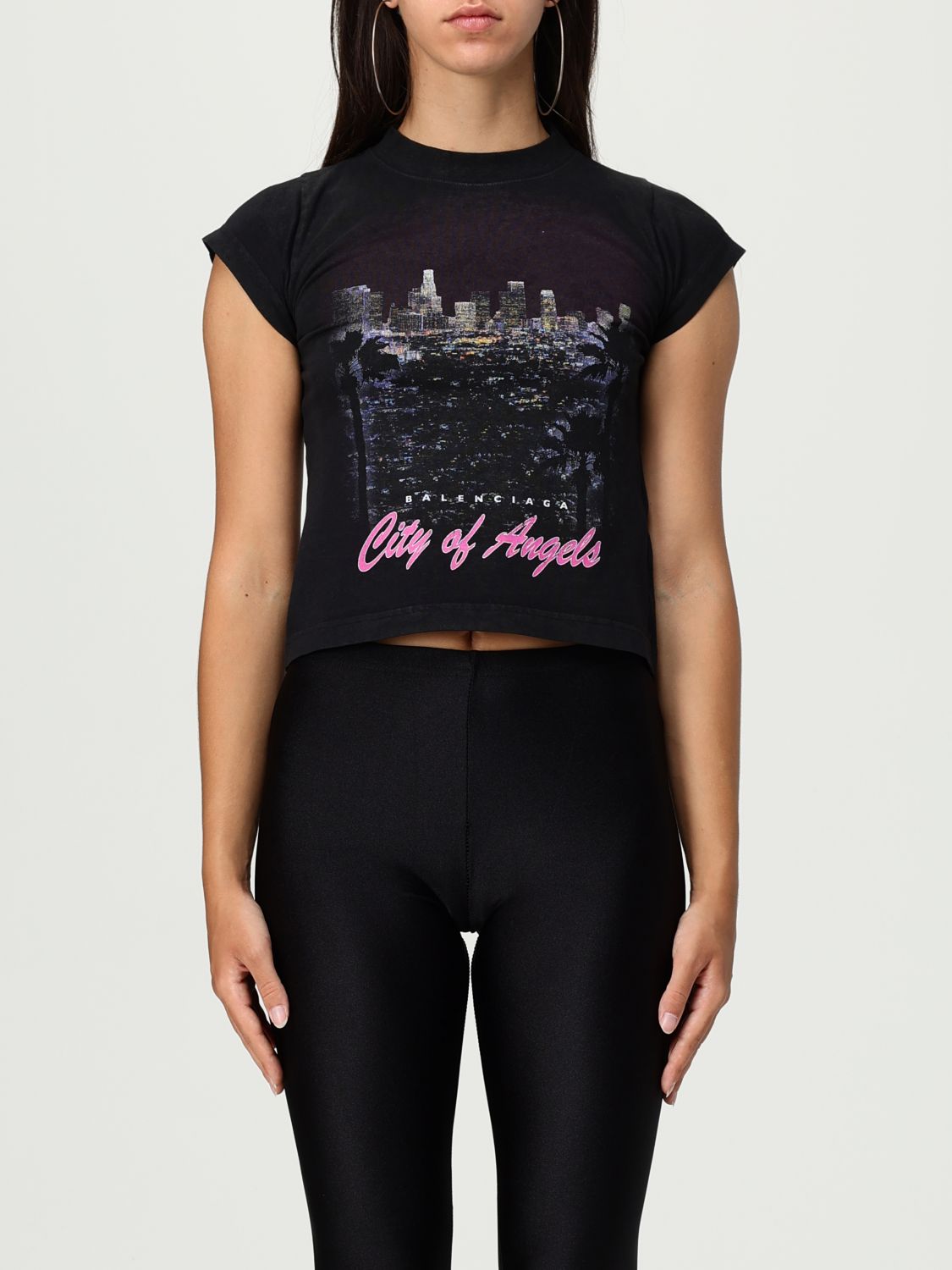 Balenciaga City Of Angels Graphic-print T-shirt In Black