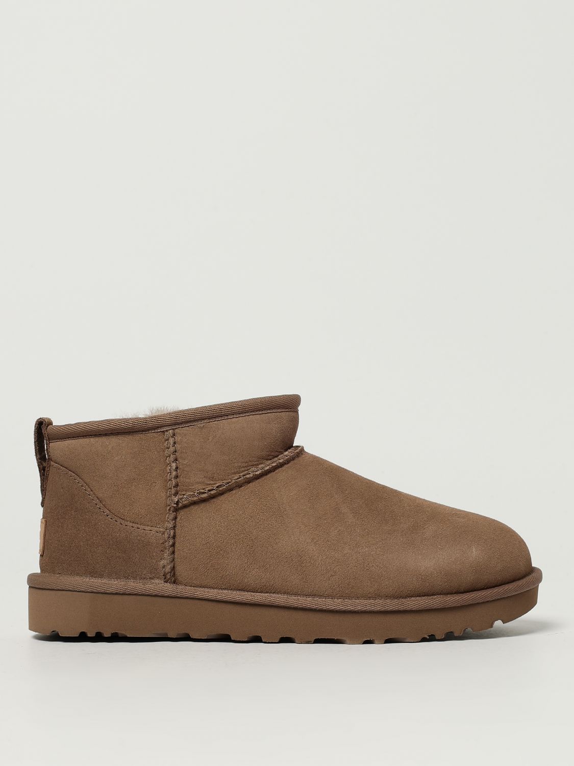 Ugg Flat Ankle Boots Woman Color Beige In Sand