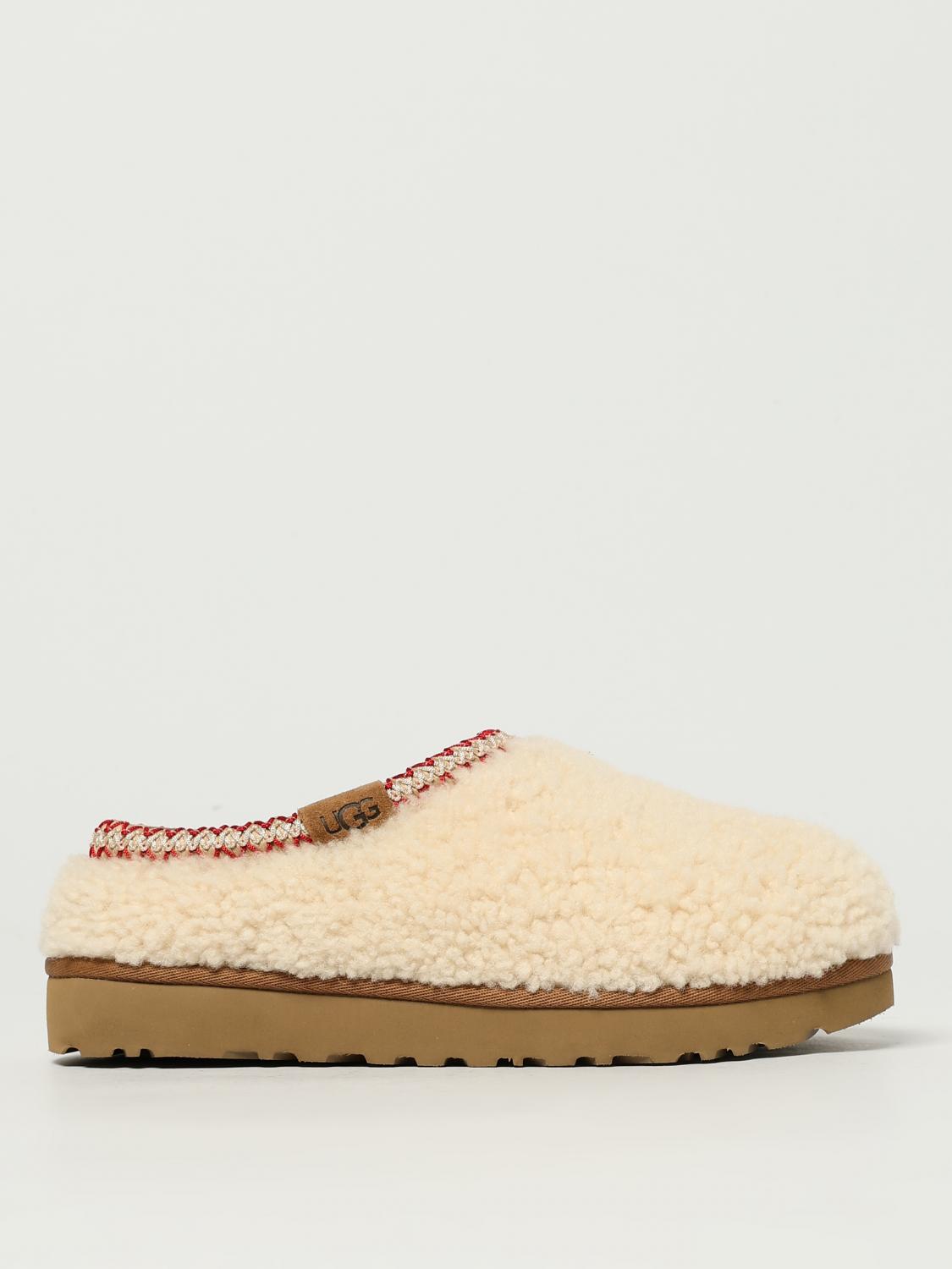 Ugg Ivory Eco Fut Tasman Maxi Curly Slippers In Nude