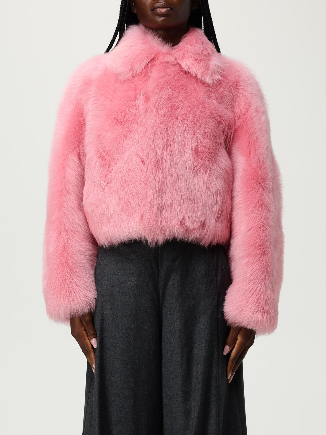 Bottega Veneta Toscana Shearling Cropped Blouson In Pink