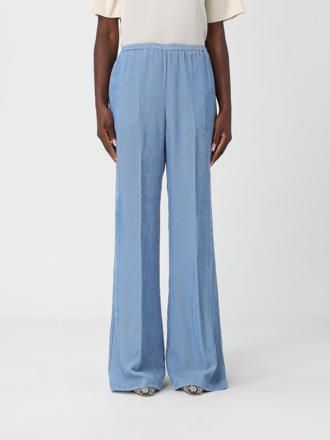 Forte Forte Pants Woman Color Multicolor In Blue