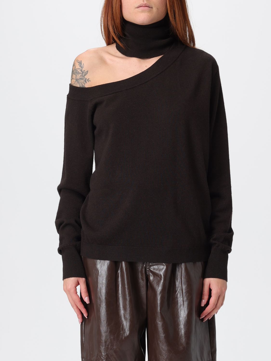 Federica Tosi Sweater  Woman Color Brown In Animal Print