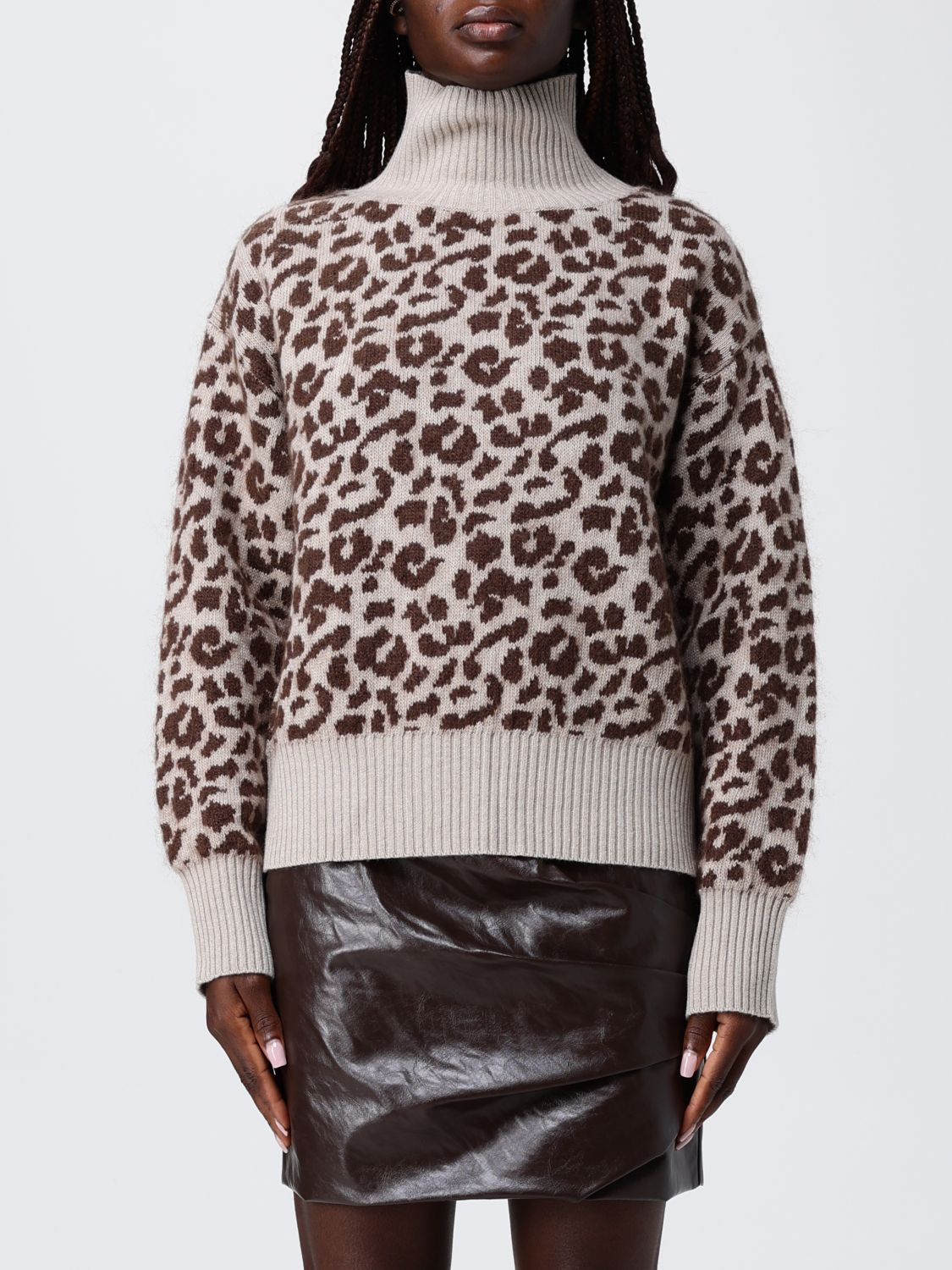 Federica Tosi Sweater  Woman Color Beige In Animal Print