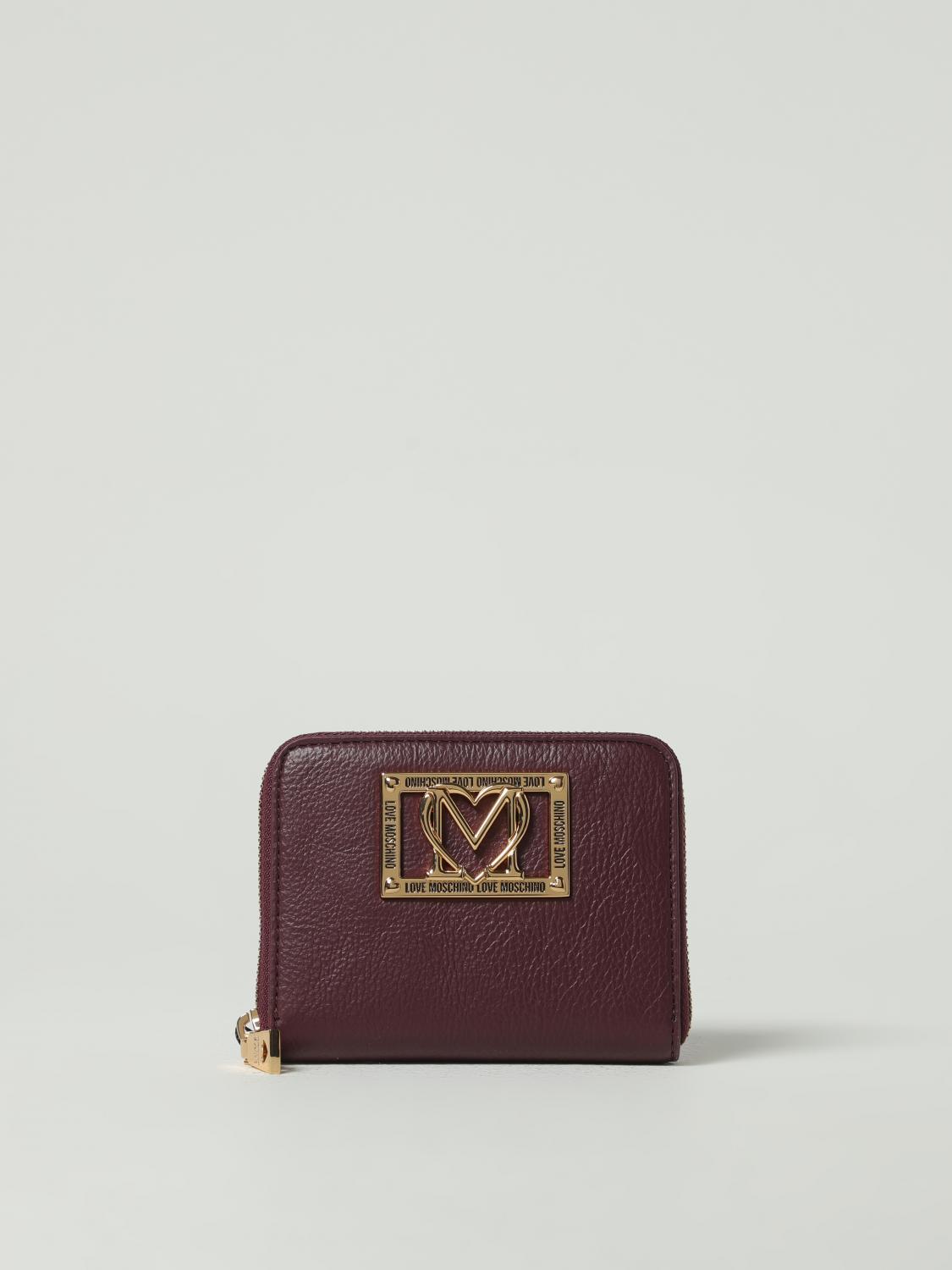 Love Moschino Logo-plaque Zip-around Wallet In Brown