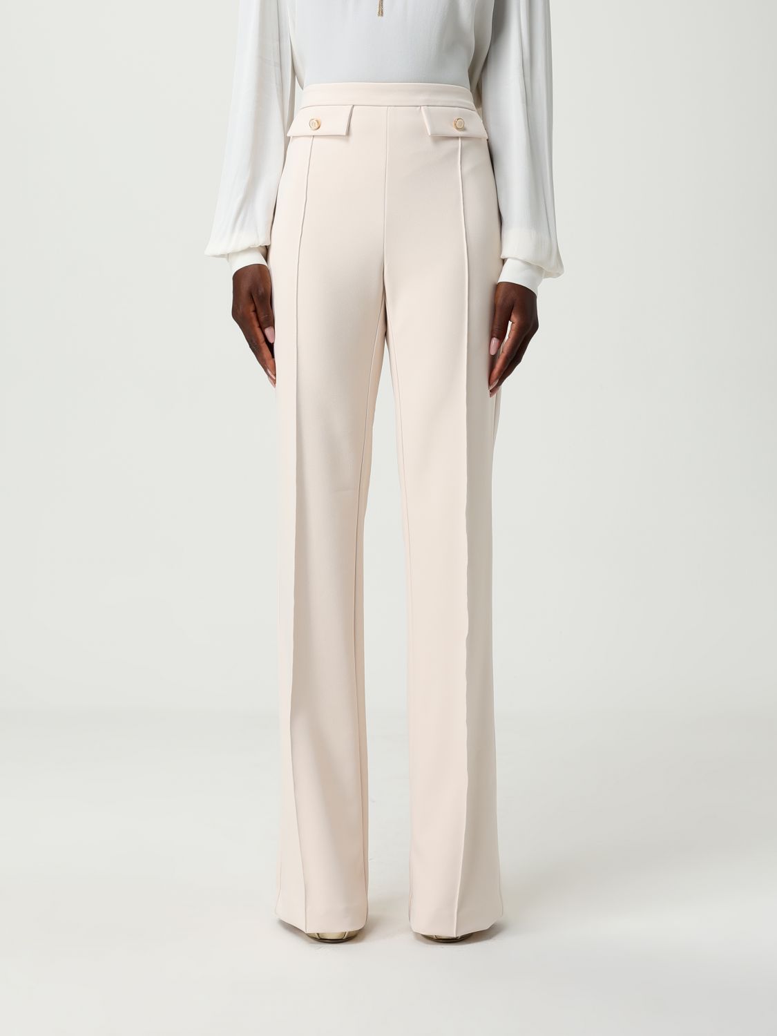 Elisabetta Franchi Pants Woman Color White In Neutral