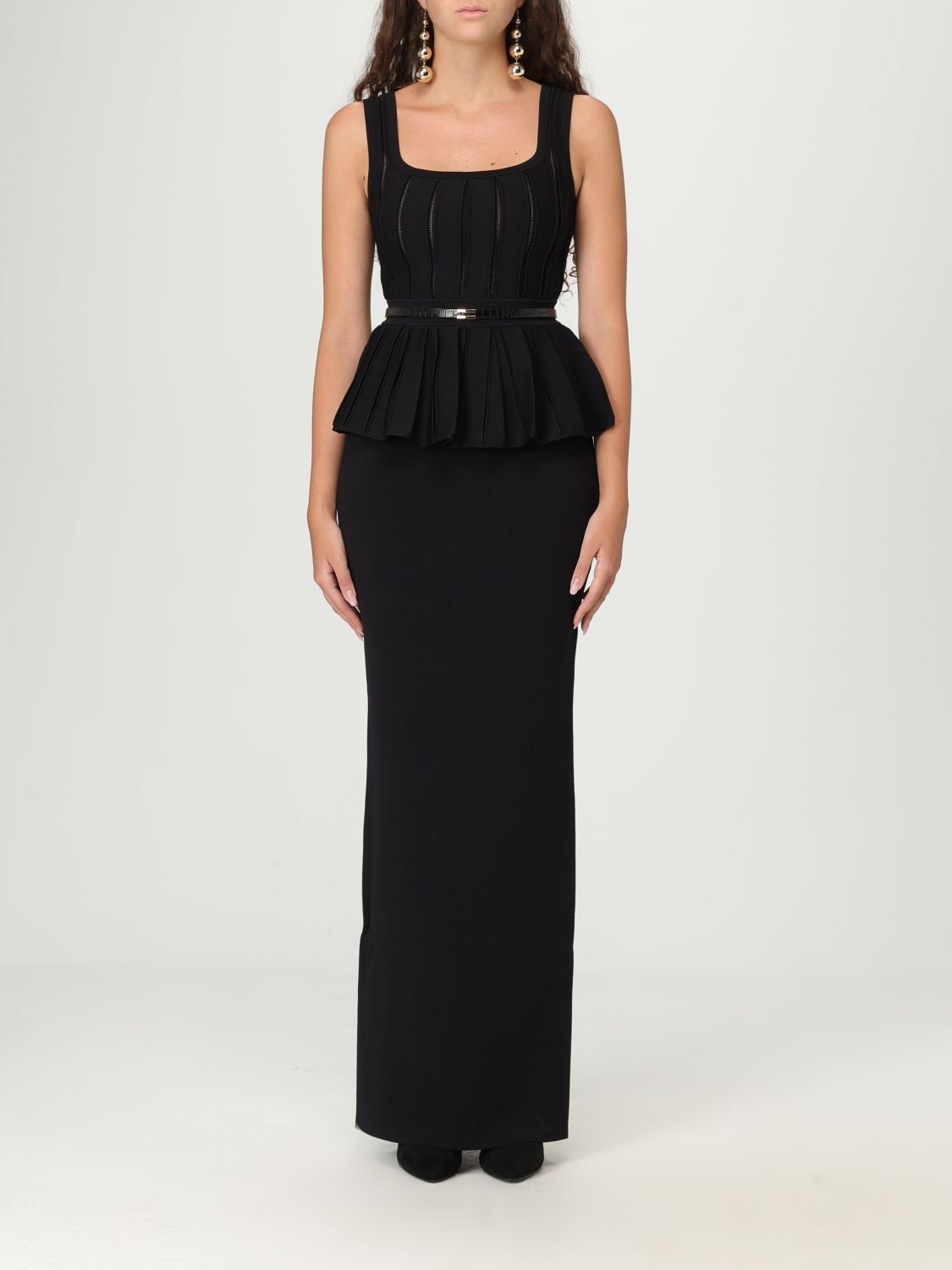 Elisabetta Franchi Midi Dress In Black
