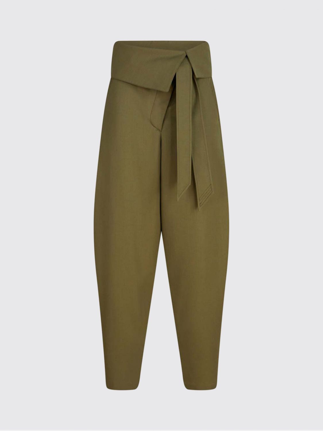 Attico Gabardine Long Pants In Green