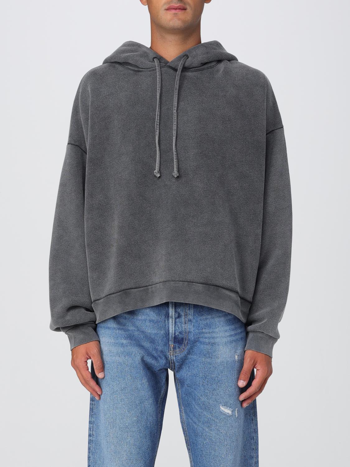 Acne Studios Man Black Sweatshirts In Gray