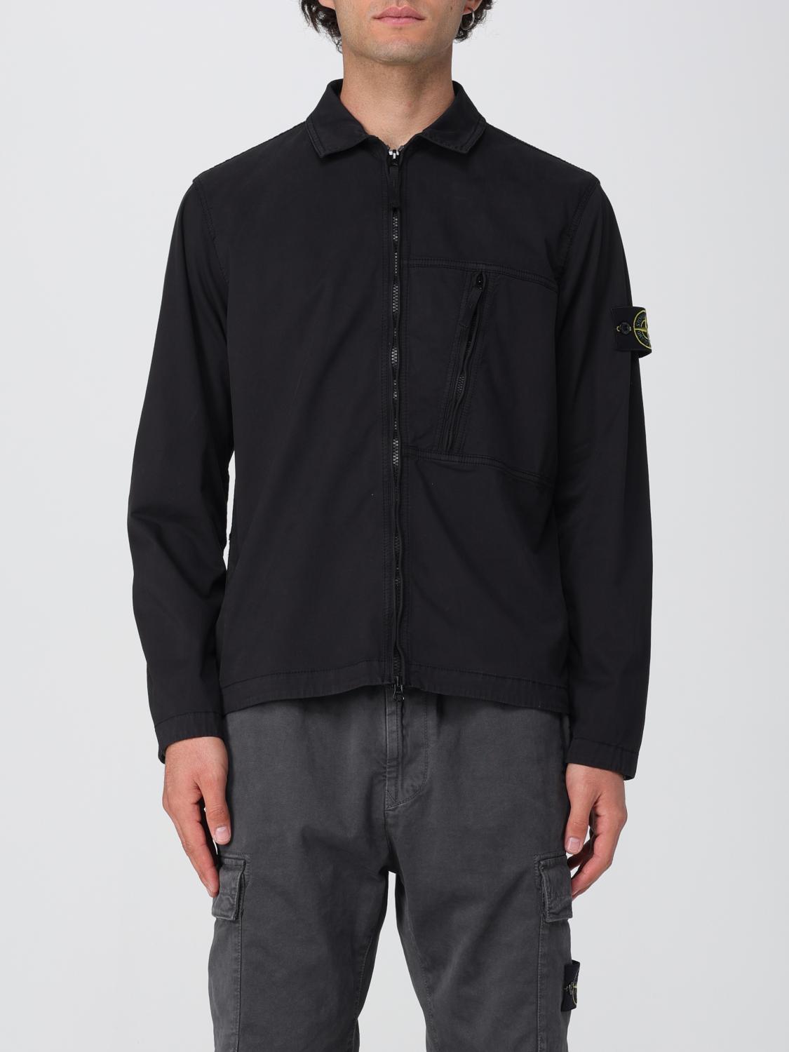 Stone Island Zip-fastening Pocket Shirt Jacket In Black