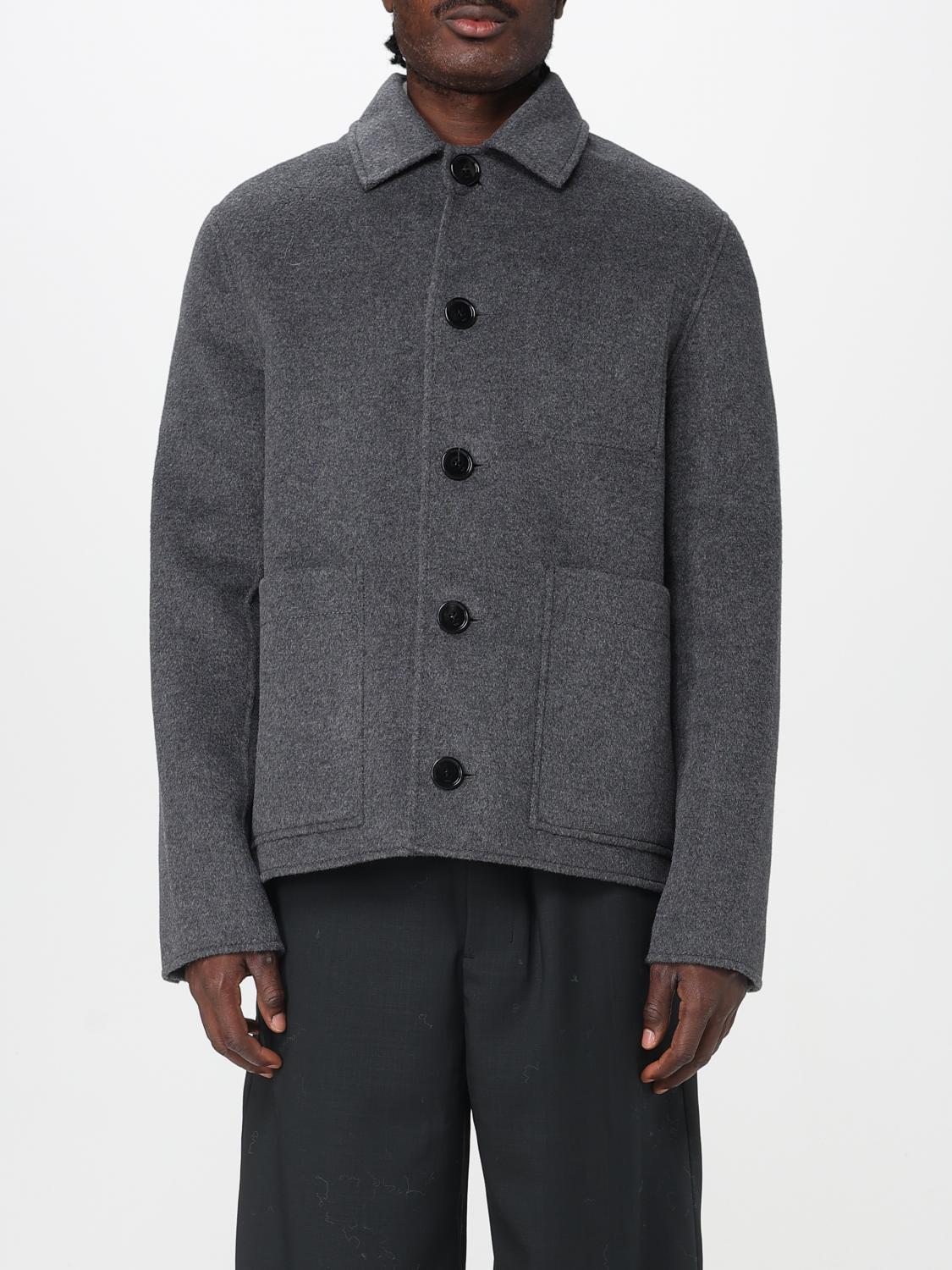Ami Alexandre Mattiussi Grey Jacket With Classic Lapels And Button Closure In Wool Man In Gray
