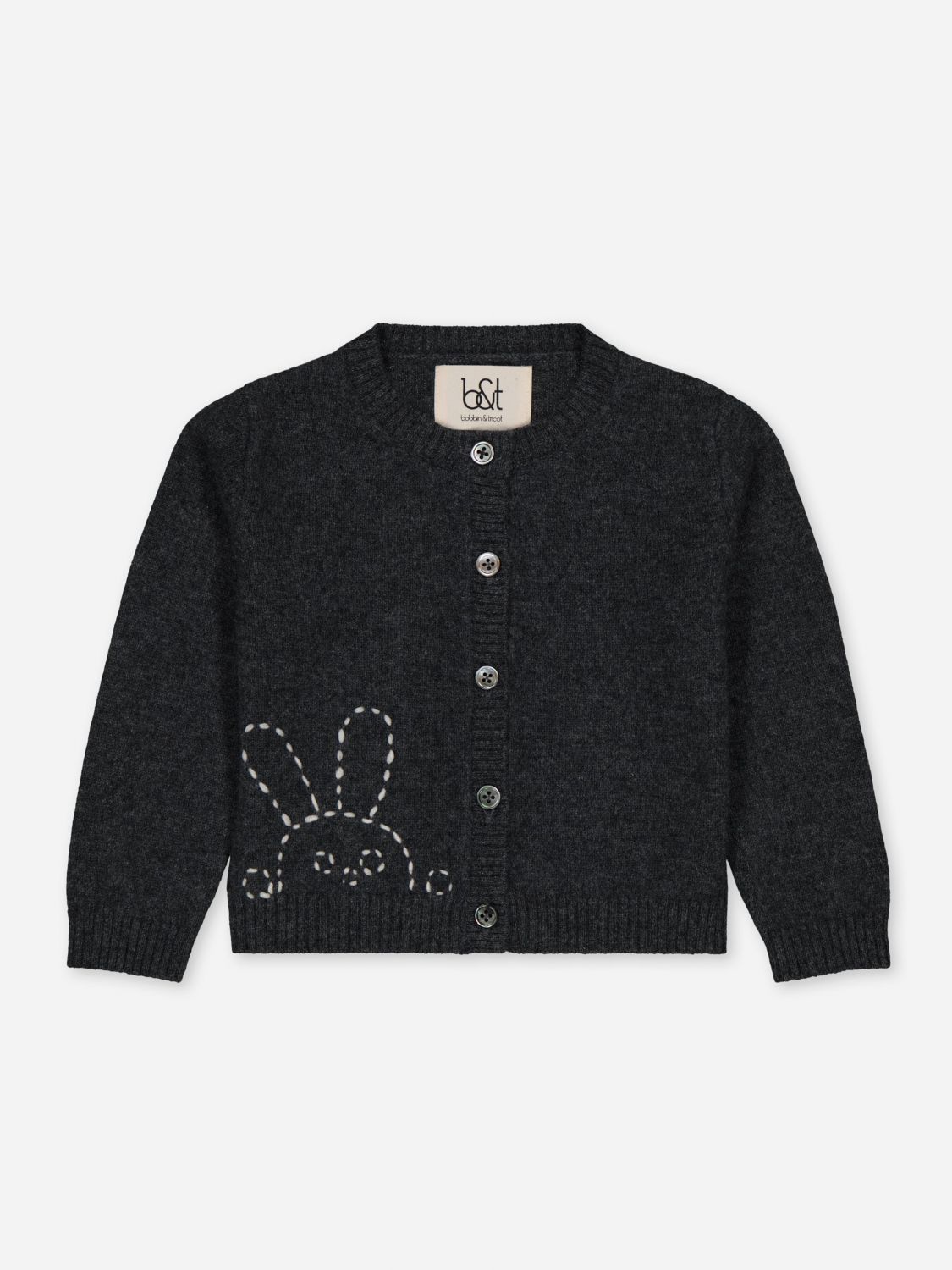 Bobbin & Tricot Sweater Kids Color Charcoal In Black