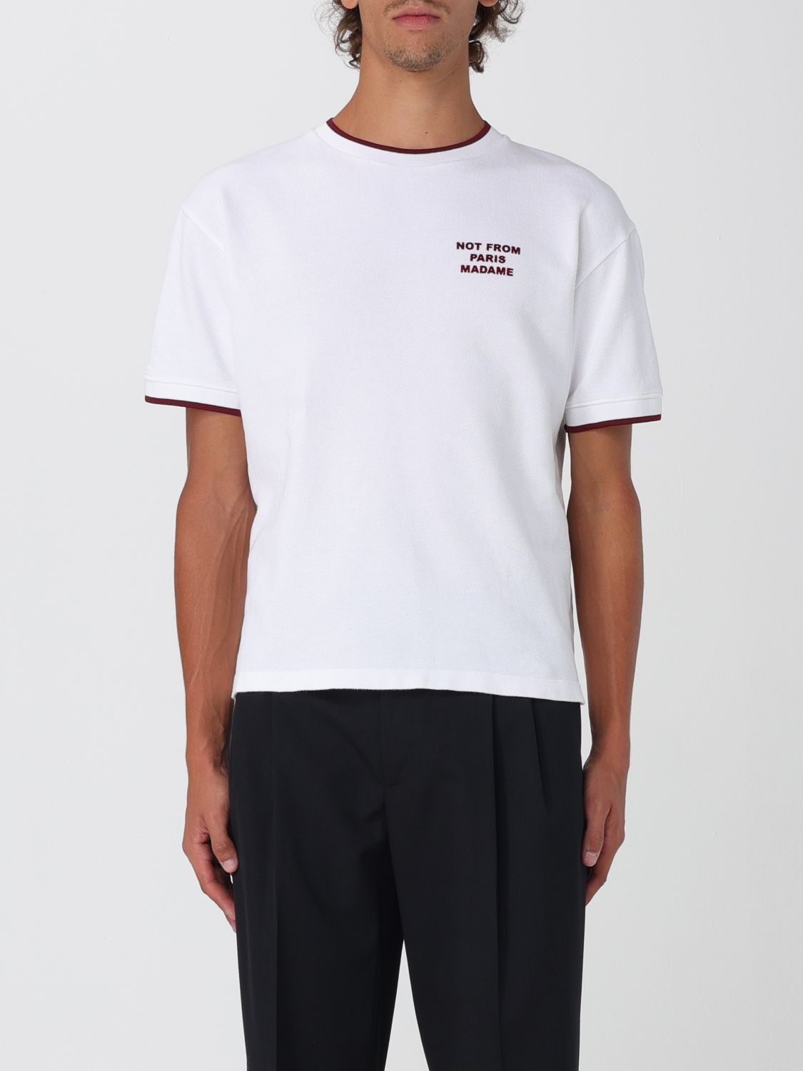 Drôle De Monsieur 'le T-shirt Slogan' White Crewneck T-shirt With Slogan Print On Front And Rear In White