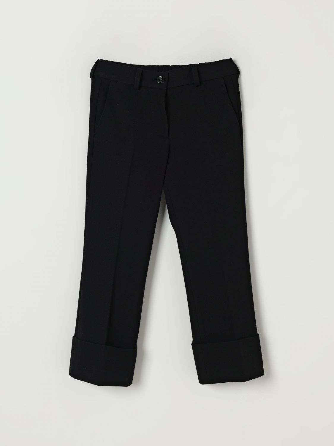 N°21 Pantaloni Classici In Crêpe Con Piega Frontale In Black