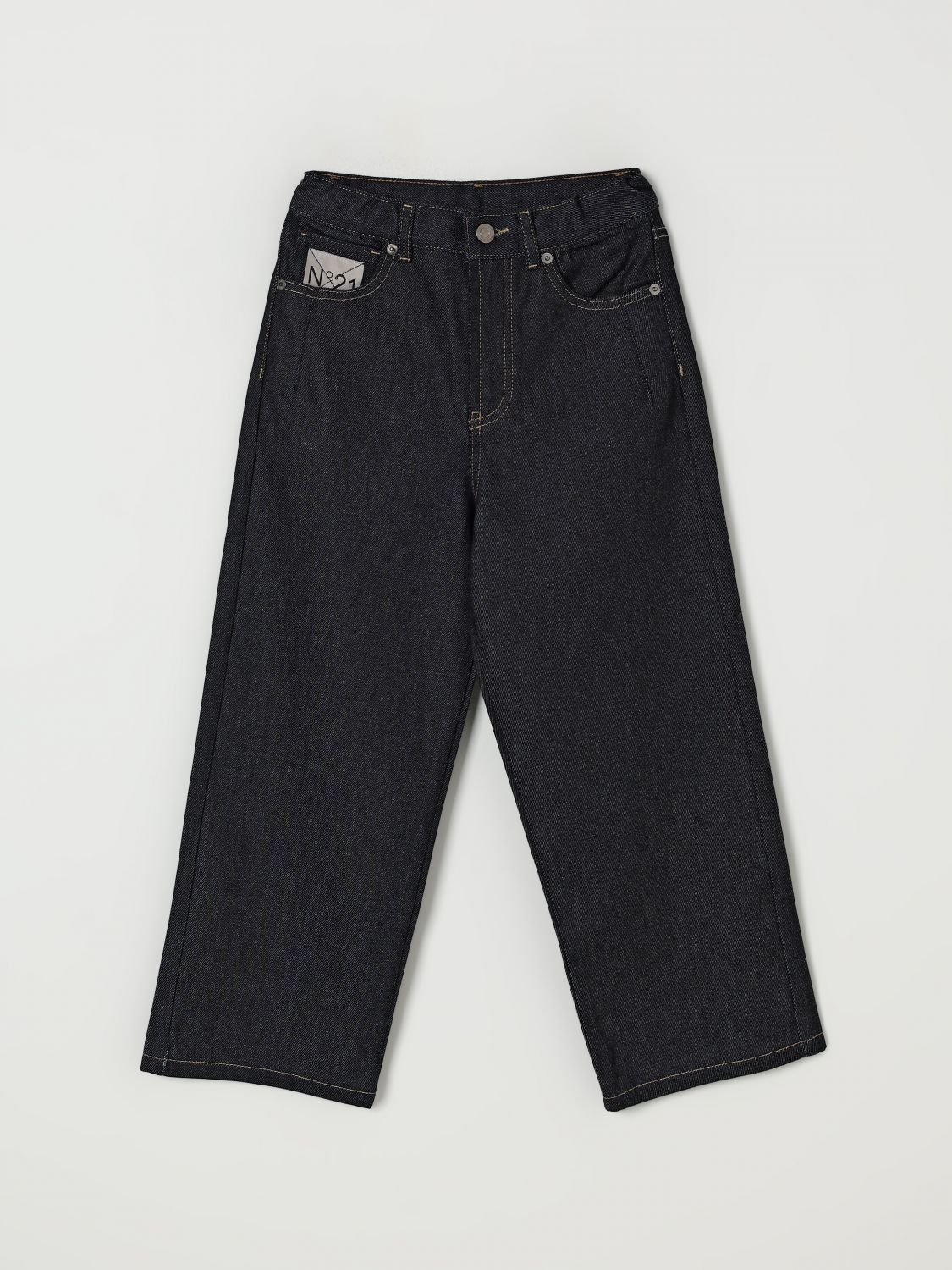 N°21 Logo-embroidered Jeans In Black