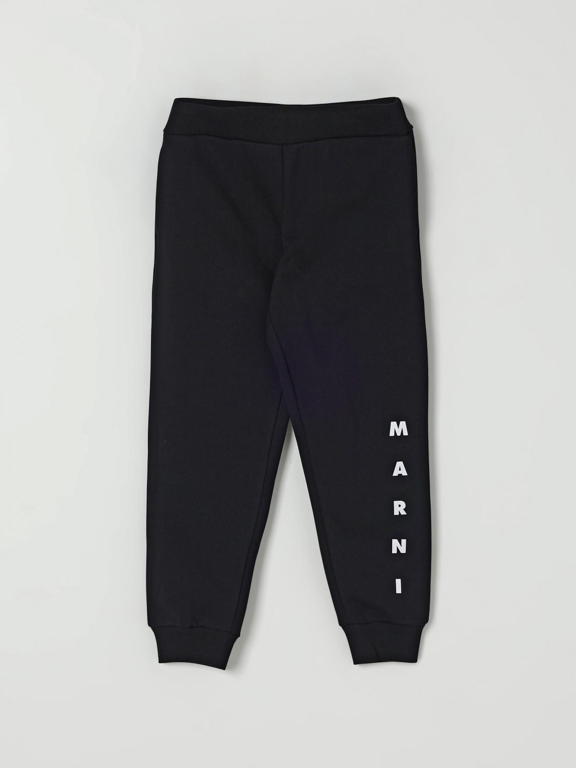 Marni Black Trousers For Kids With Logo In Black