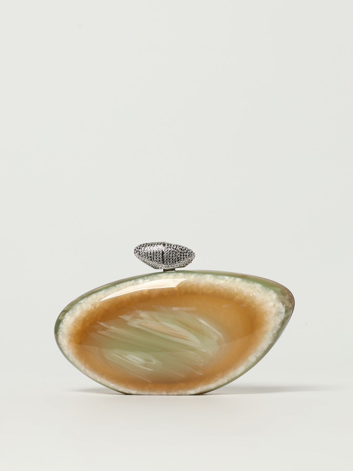Benedetta Bruzziches Womens Armonia Organic-shape Acrylic Clutch Bag Alma In Green